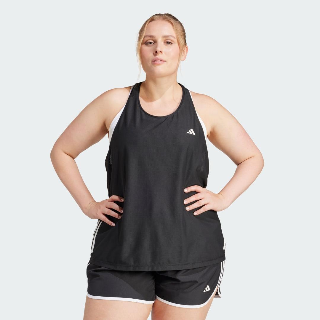 adidas Own The Run Tank Top (Plus Size) Black 3X Womens Product Image