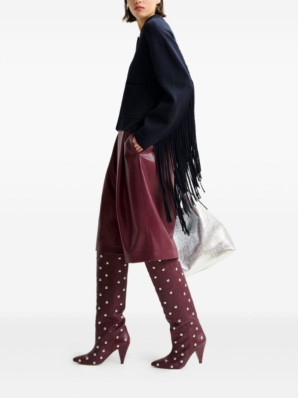 pleated faux-leather shorts Product Image