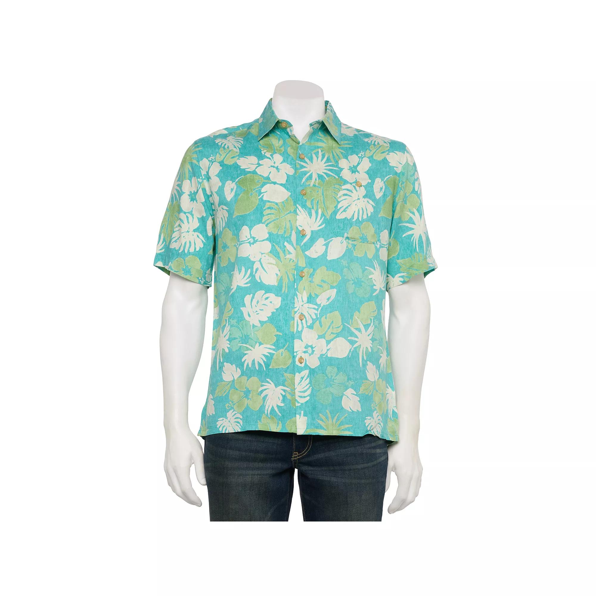 Men's Newport Blue Short Sleeve Button Down Shirt, Size: Small, Green Tropic Product Image
