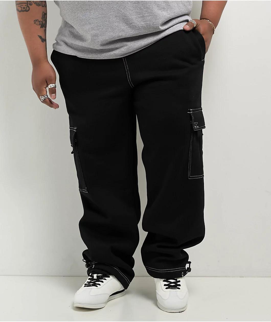 FB County Contrast Black Cargo Sweatpants Product Image
