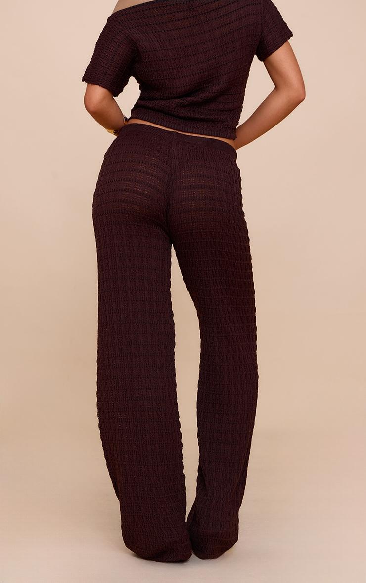 Chocolate Textured Knit Pant Product Image
