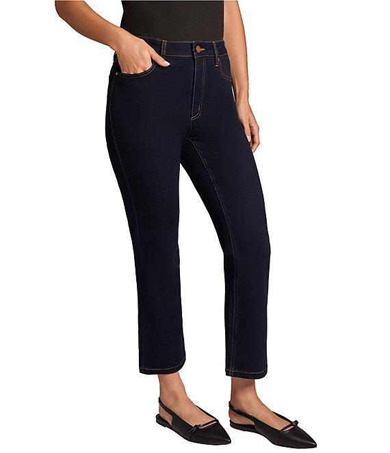 Jones New York City Denim High-Rise Kick-Flare Cropped Jeans Product Image