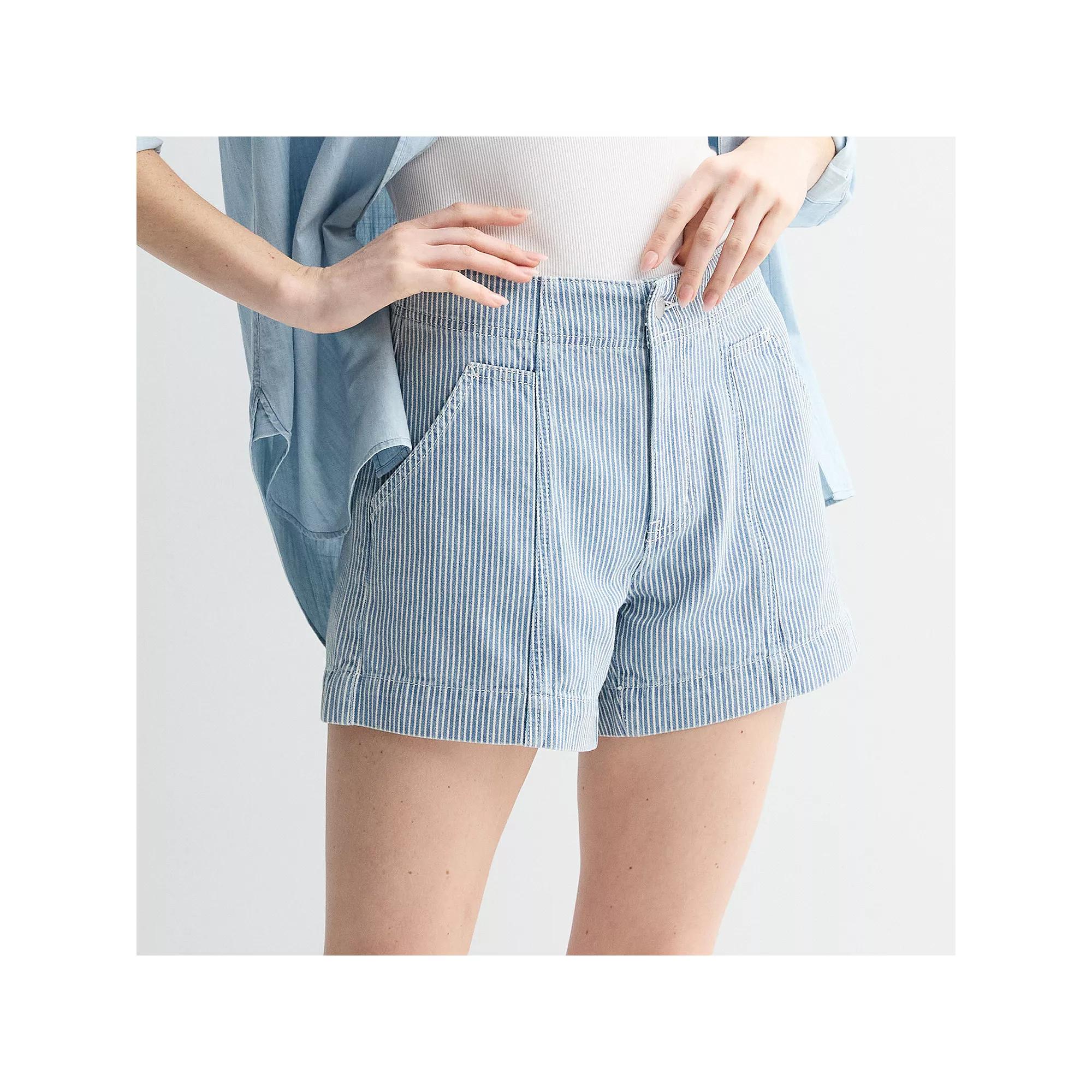 Women's Sonoma Goods For Life® High-Rise Sailor Shorts, Size: 6, Railroad Stripe Product Image