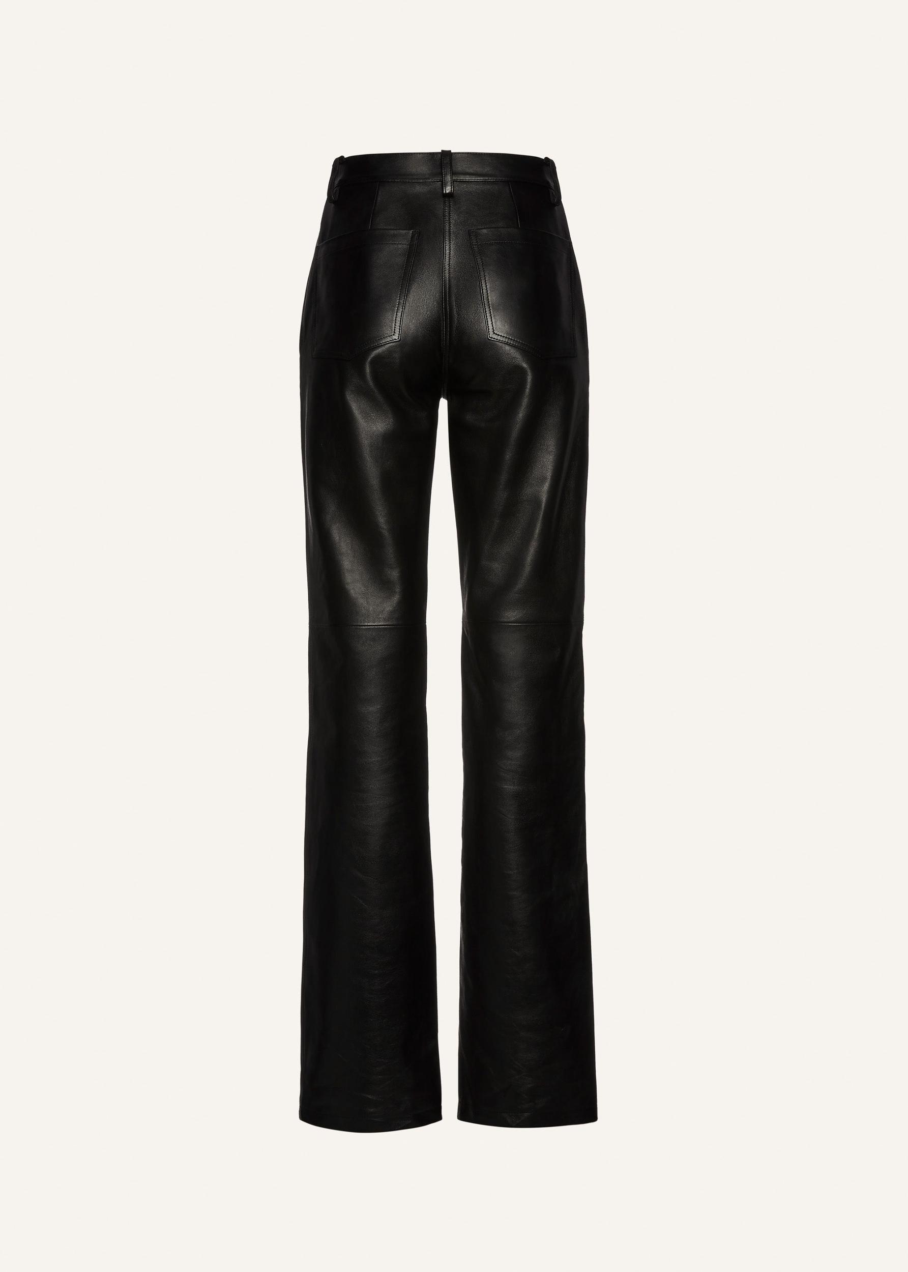Flared leather pants in black Product Image