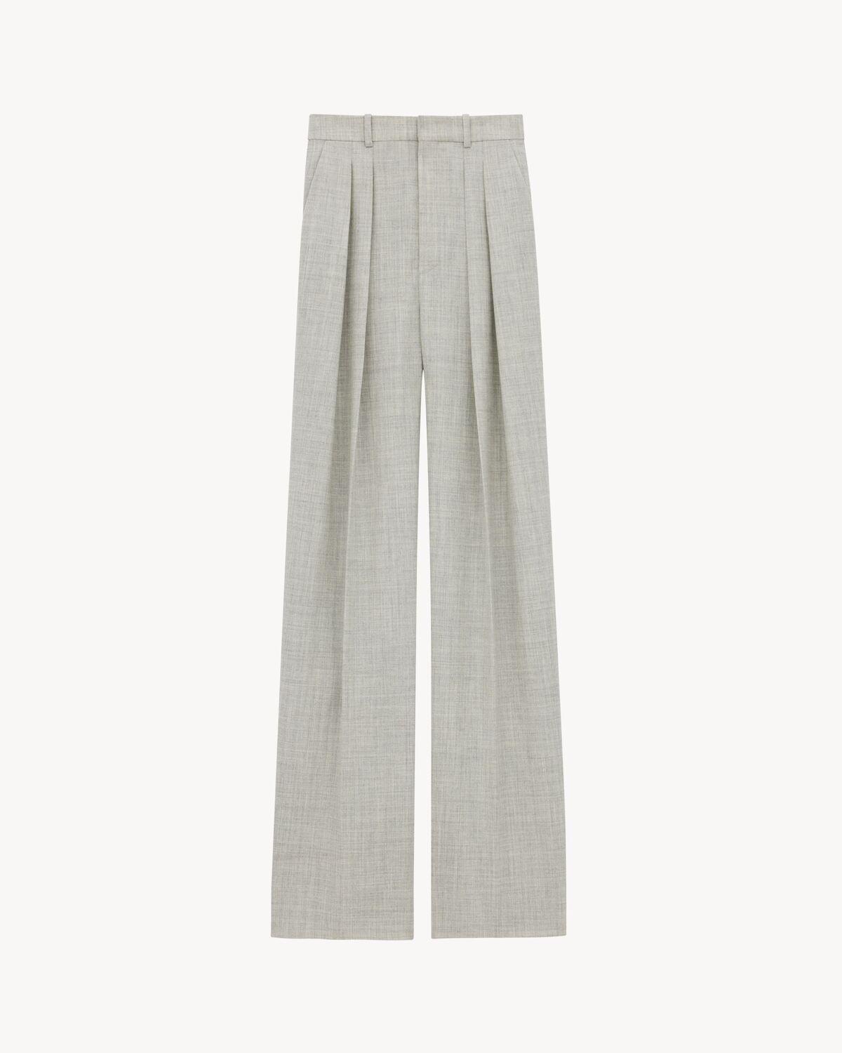 wide-leg pants in wool chiné Product Image