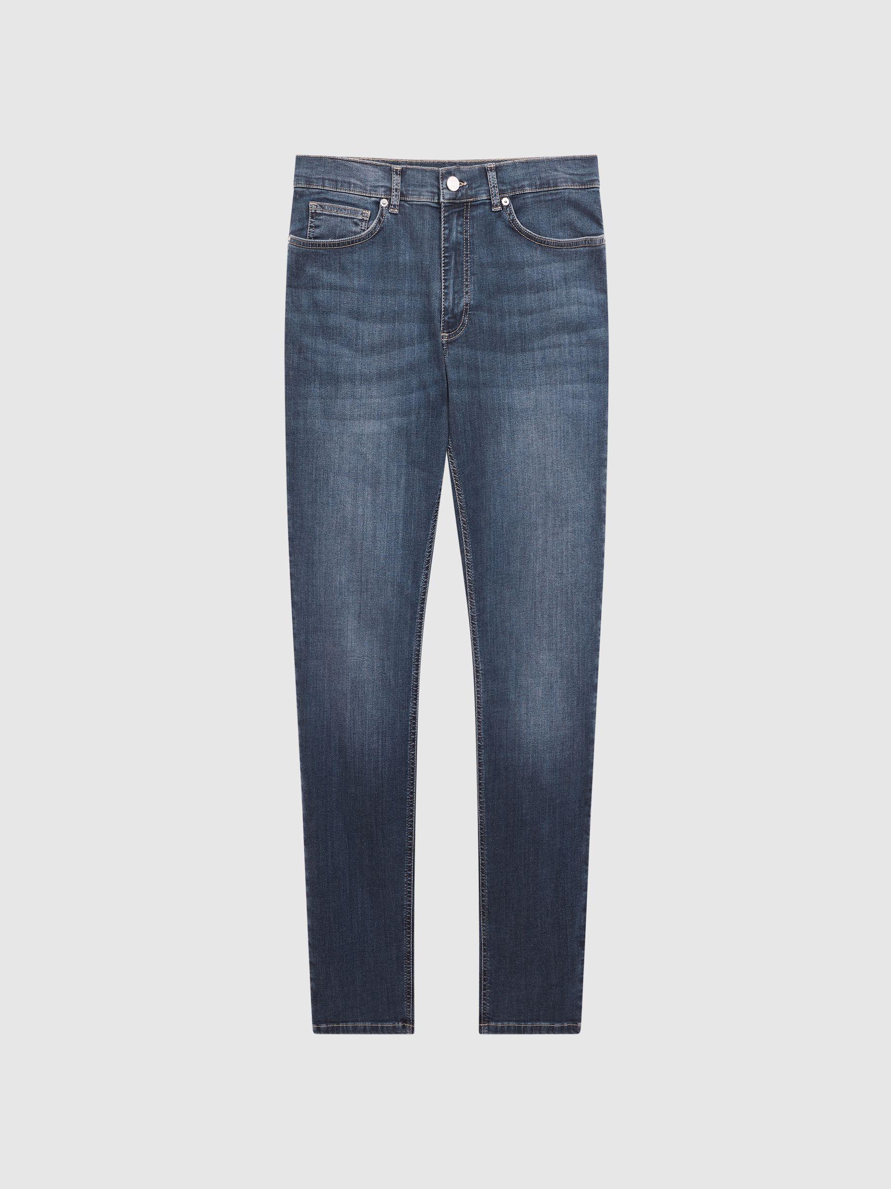 Jersey Slim Fit Washed Jeans in Washed Indigo Product Image