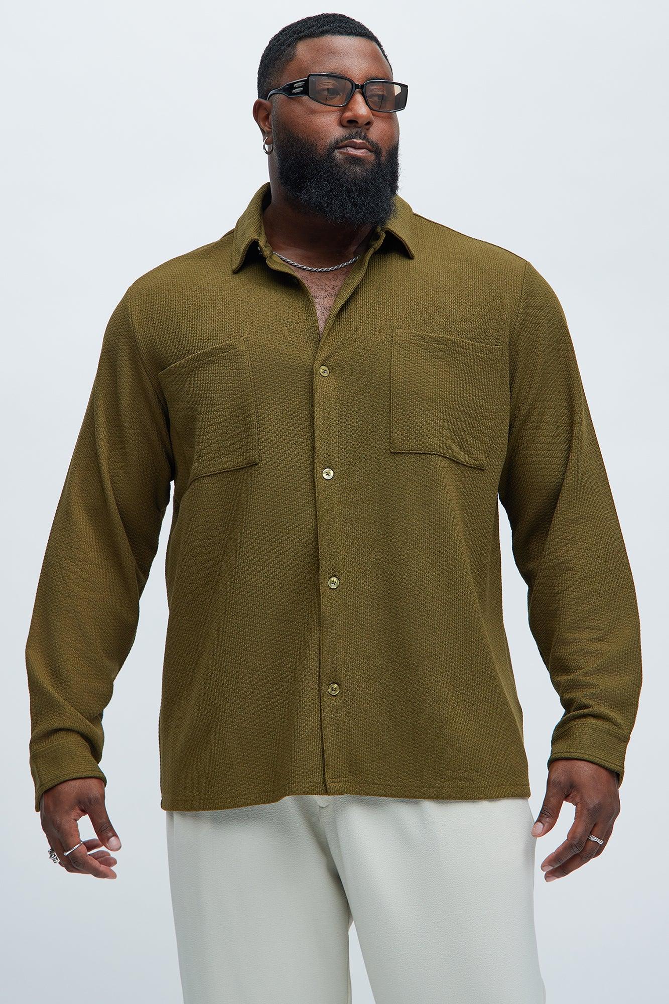Capstan Textured Button Up Shirt - Olive Product Image