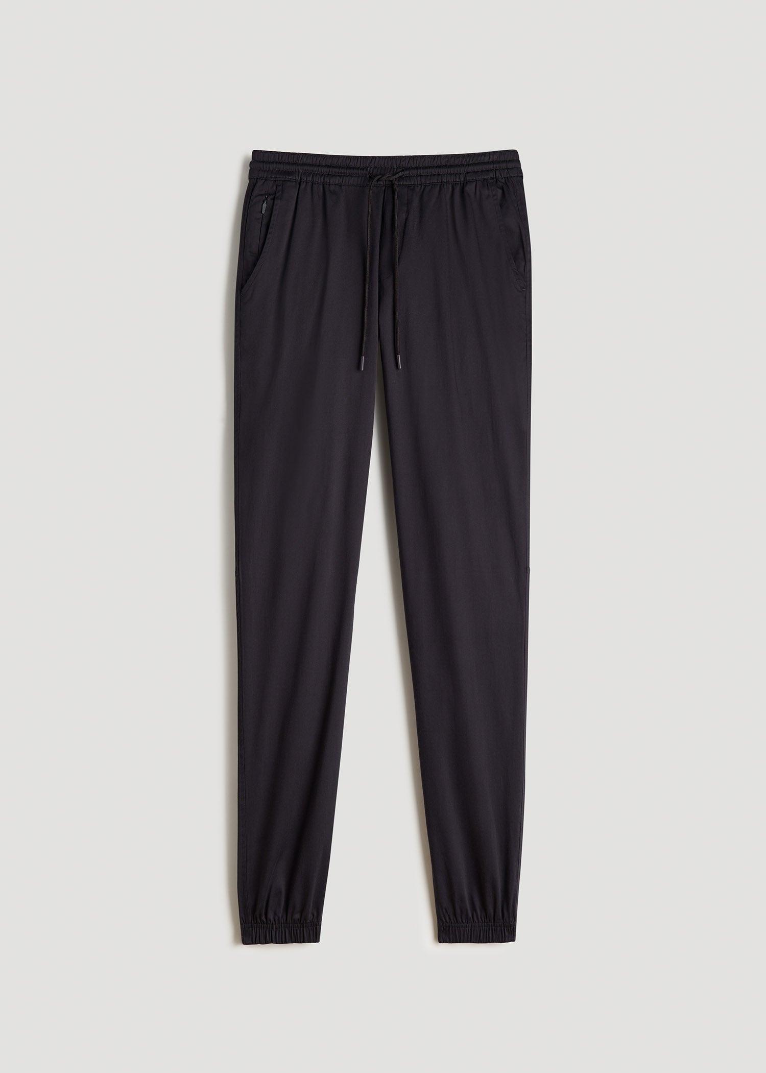 Stretch Twill Jogger Pants for Tall Men in Black Male Product Image