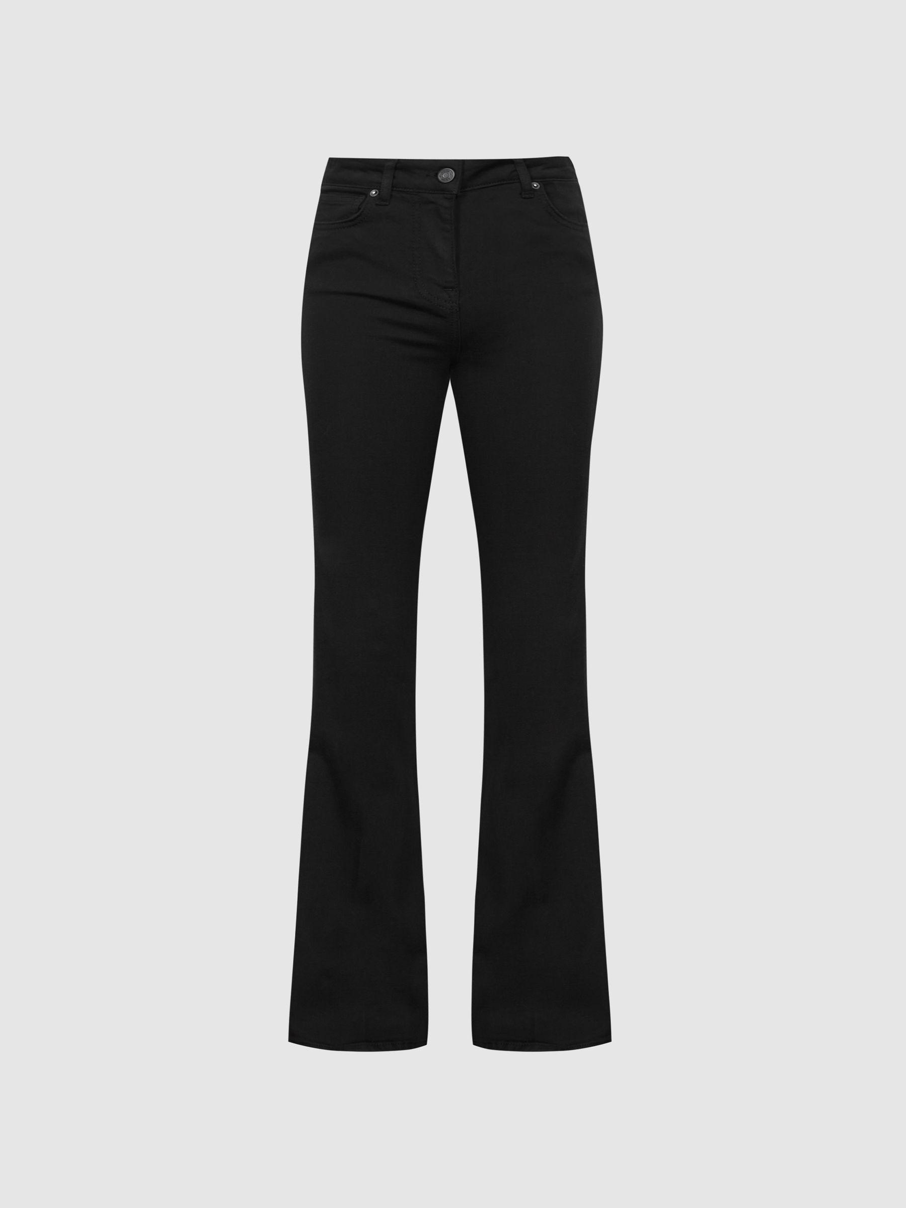 High Rise Skinny Flared Jeans in Black Product Image