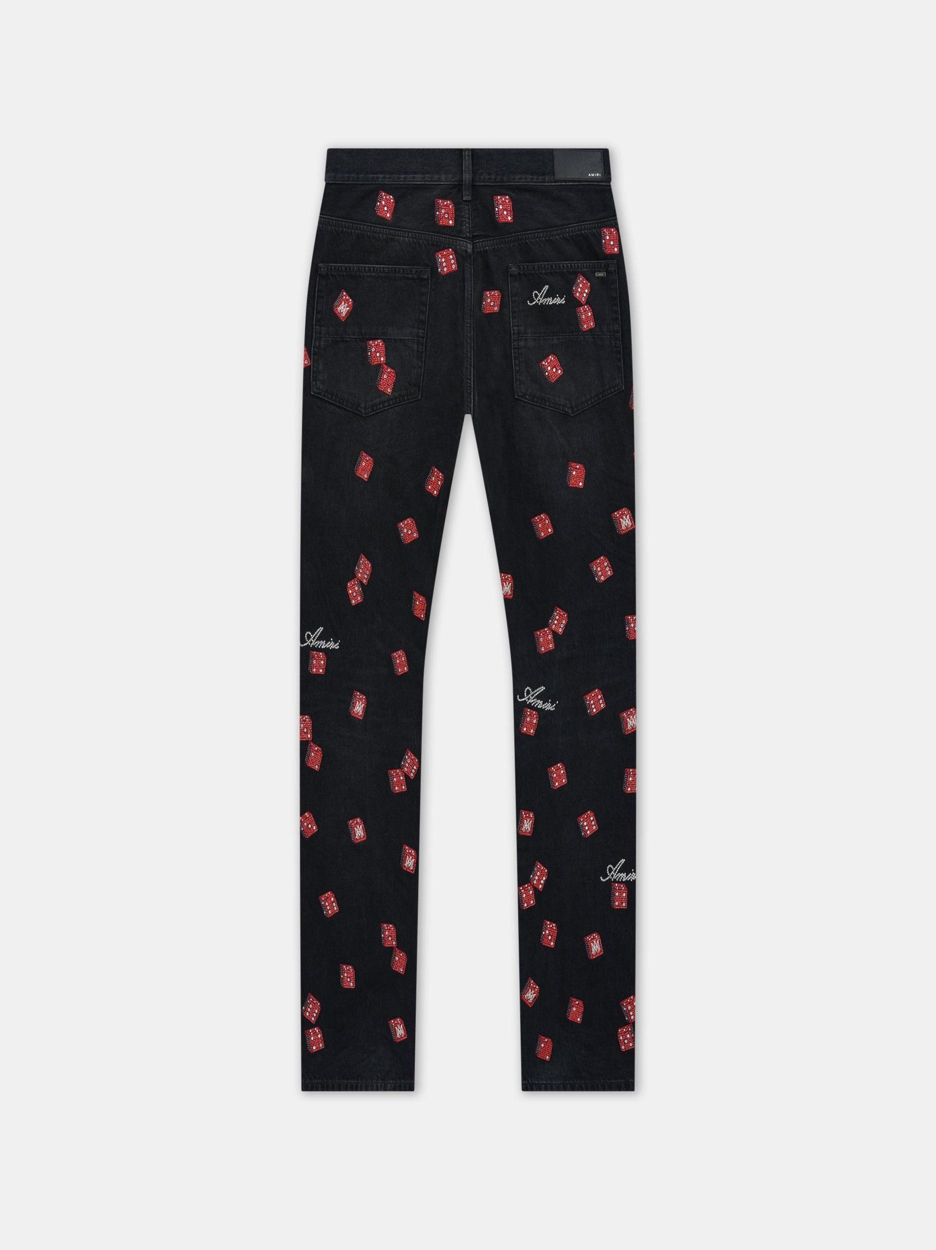 EMBELLISHED DICE STRAIGHT JEAN - Vintage Black Product Image