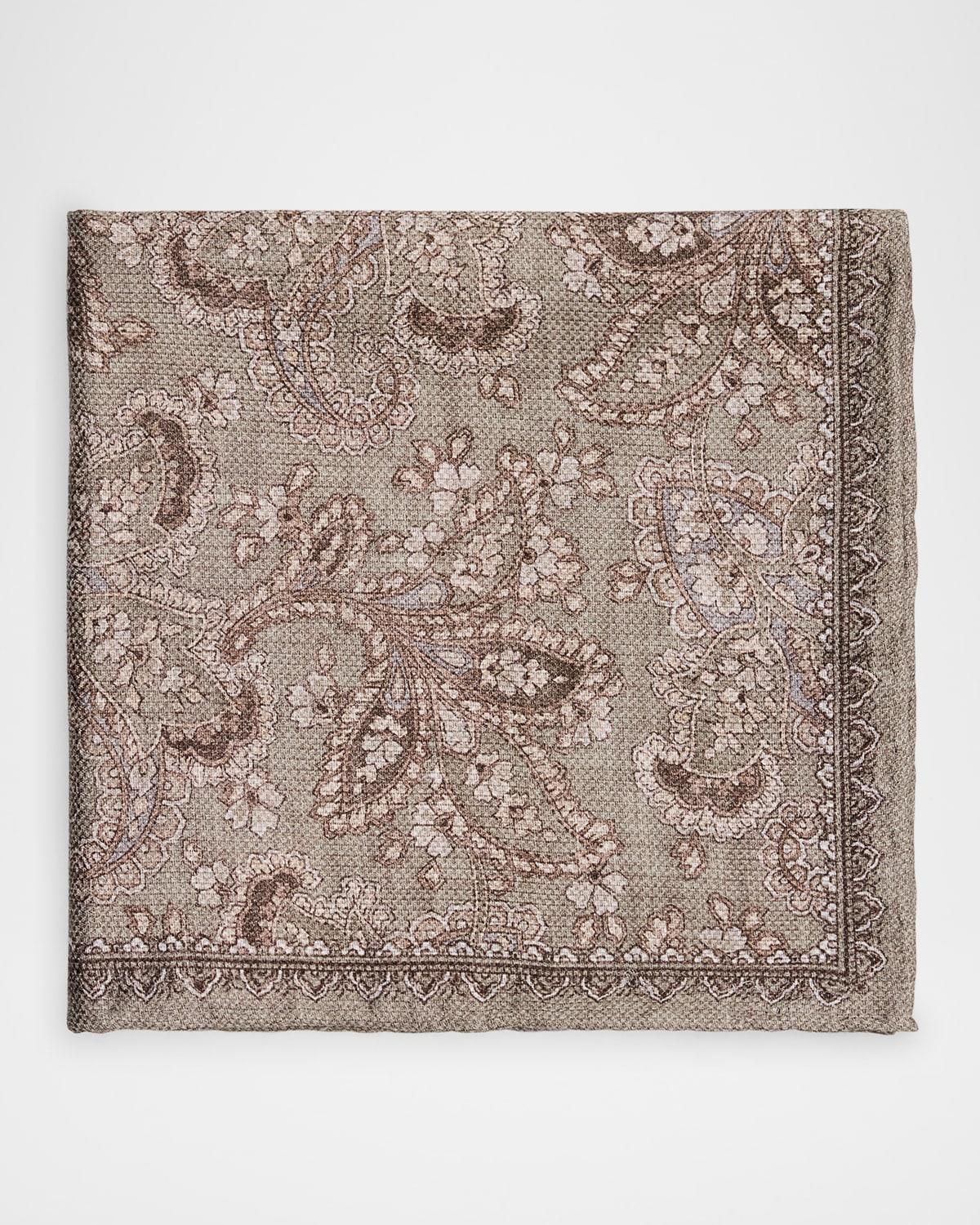 Mens Silk Paisley Pocket Square Product Image