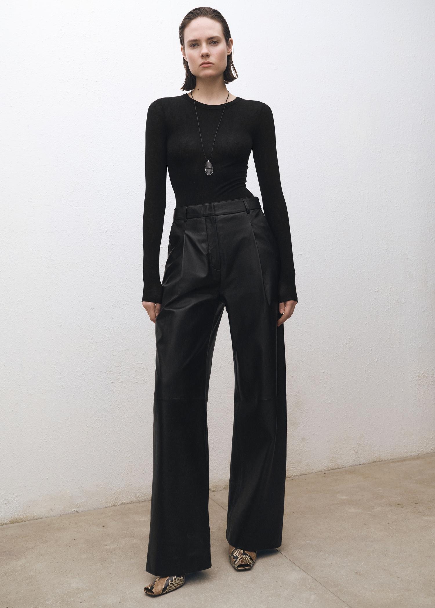 Long-sleeved wool-blend t-shirt - Women | MANGO USA Product Image