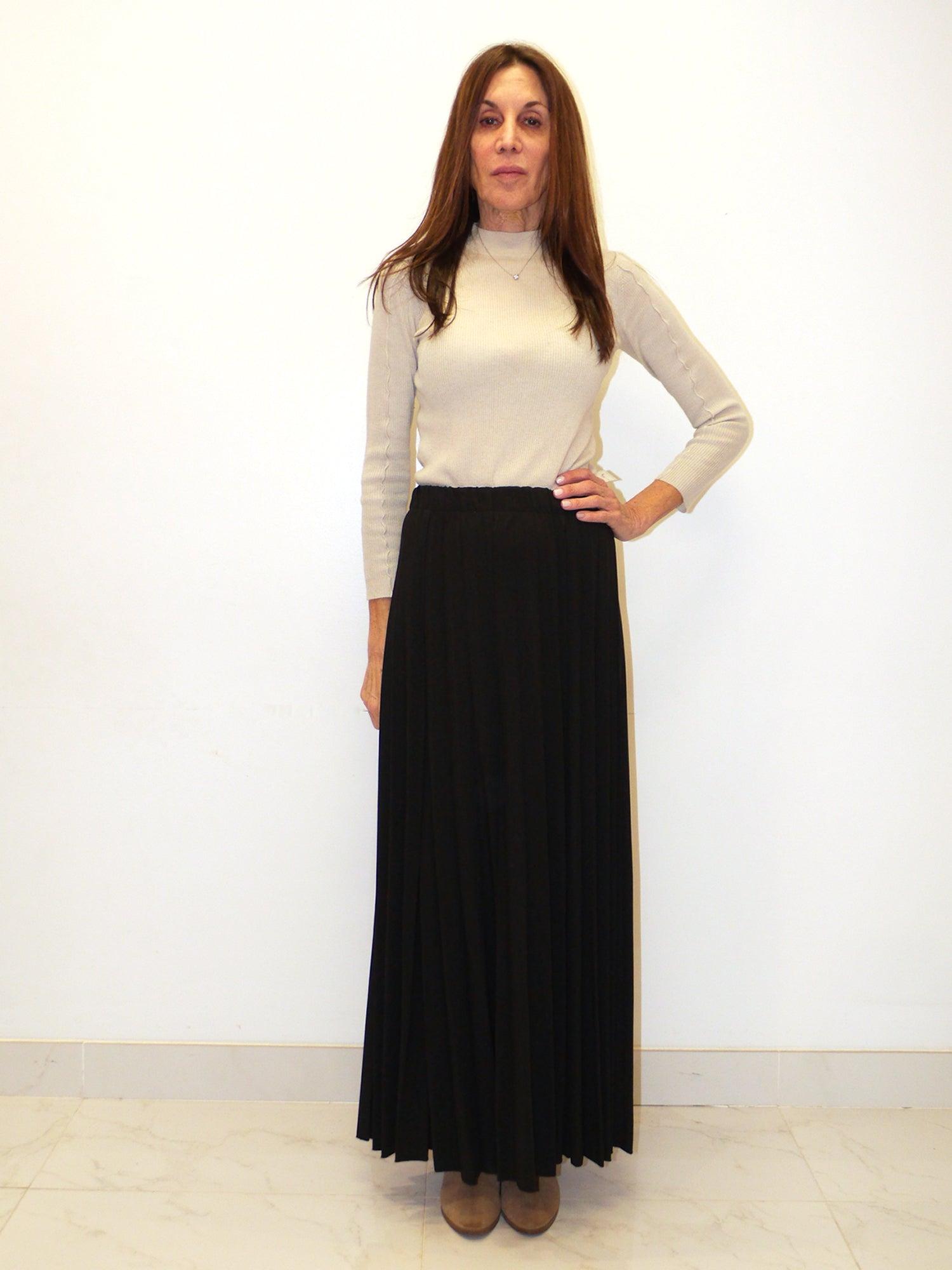 Sam Fashion Pleated Suiting Fabric Skirt Product Image