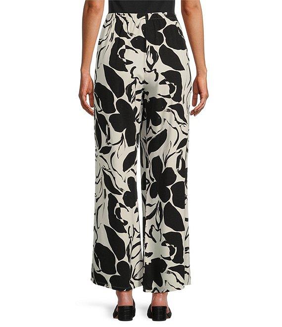 Bryn Walker Osca Flower Petal Print Wide-Leg Pull-On Pants Product Image