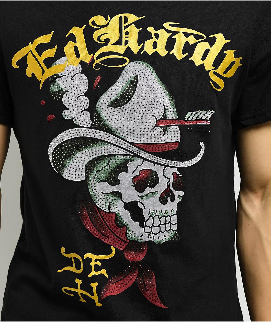 Ed Hardy Cowboy Skull Black T-Shirt Product Image