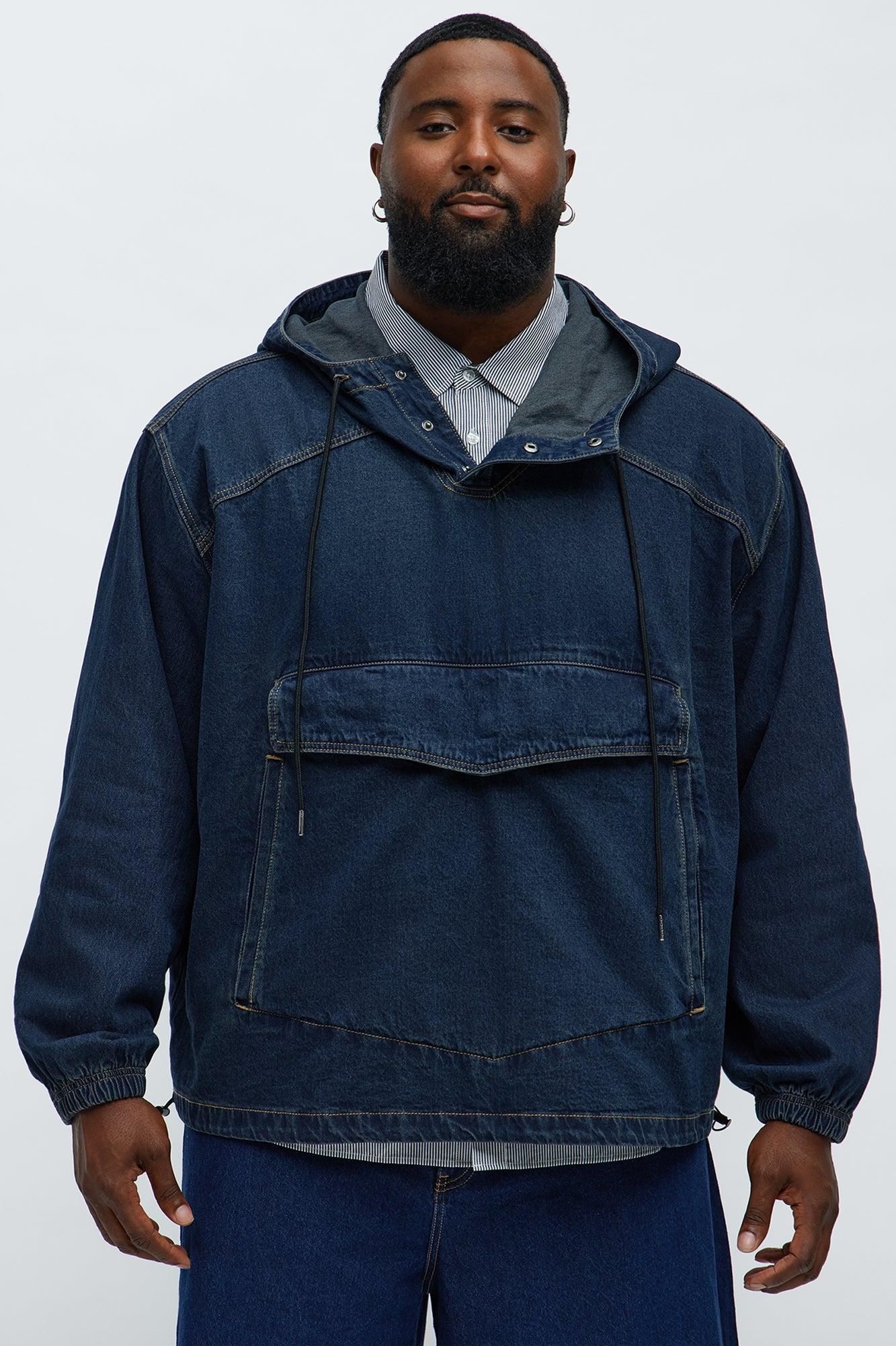 Oversized In My City Anorak Denim Jacket - Dark Wash Male Product Image