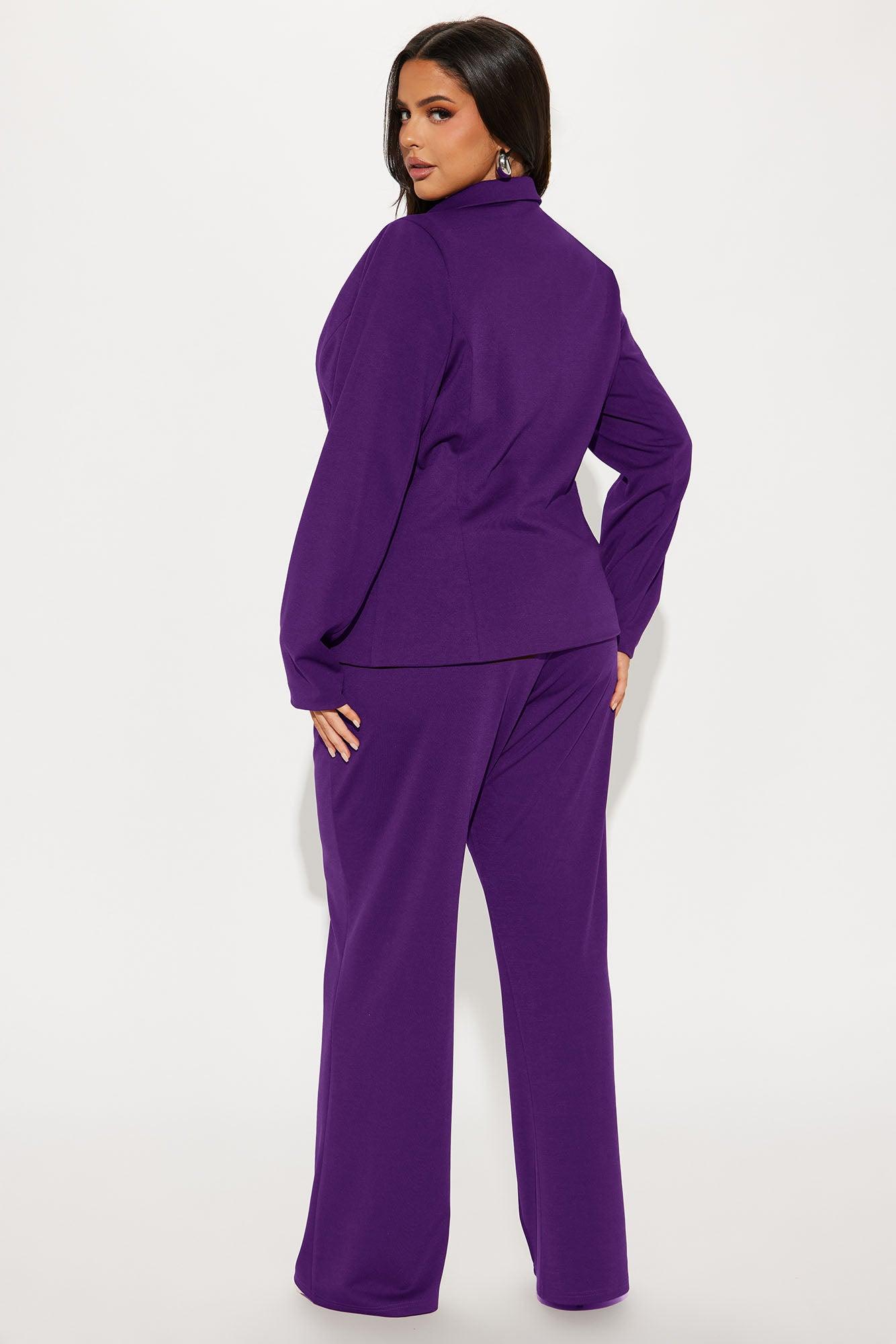 Business Per Usual Blazer Pant Set - Plum Female Product Image