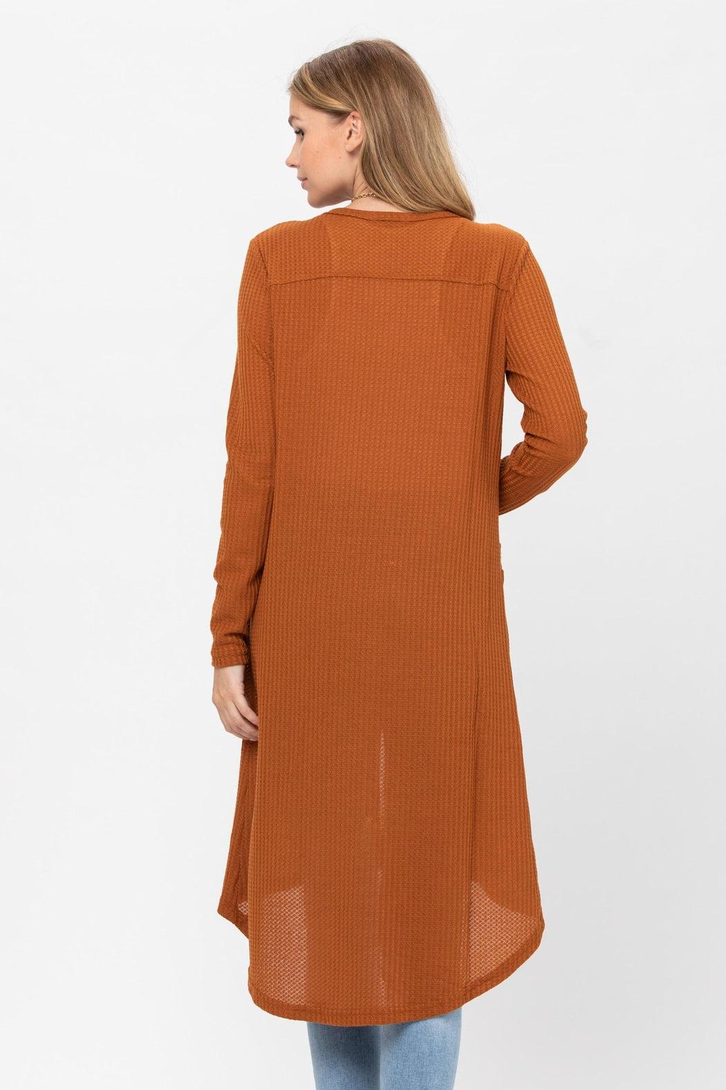 Button Down Solid Color Knit Cardigans With Pockets Product Image