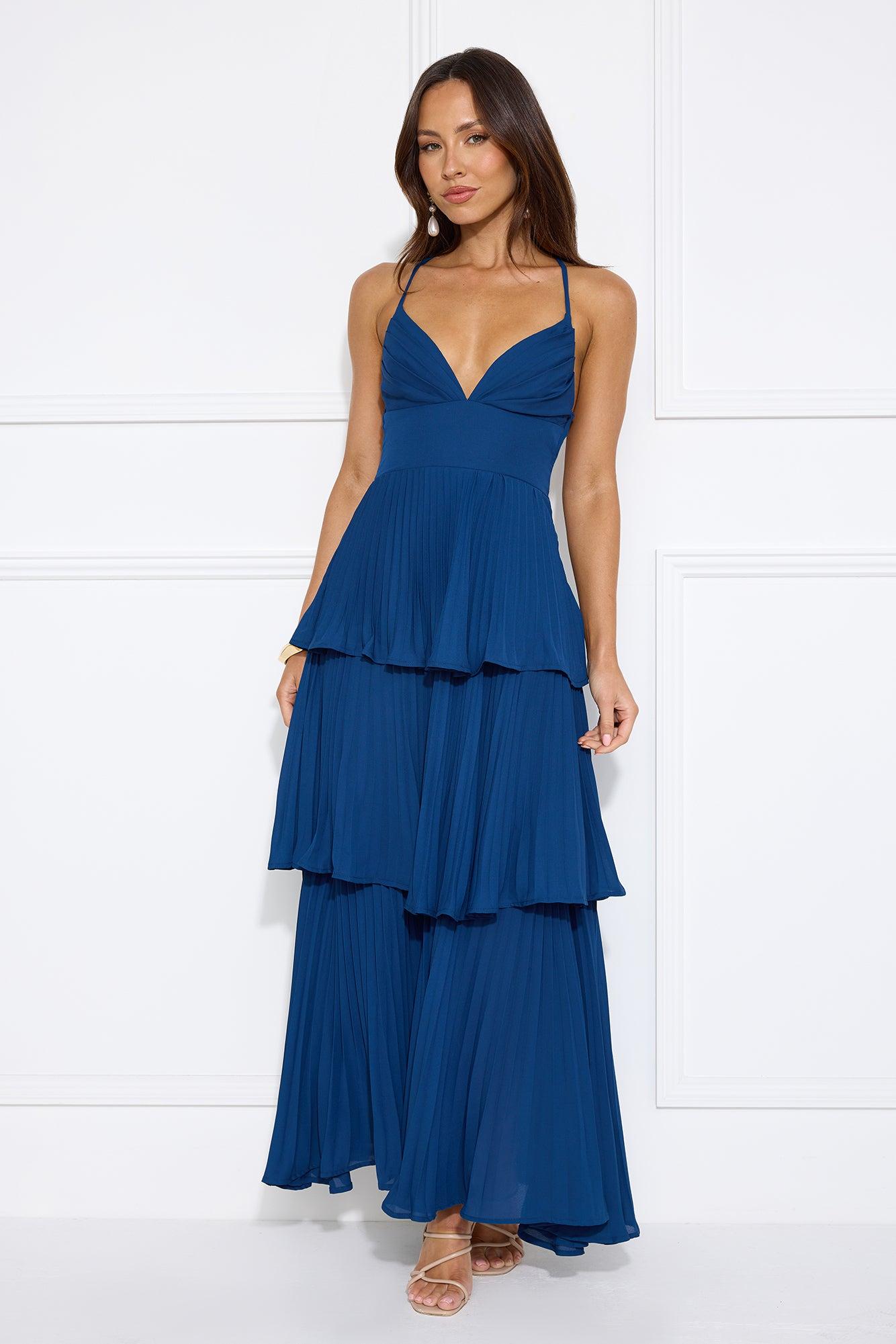 Fashionably Ever After Maxi Dress Navy Product Image
