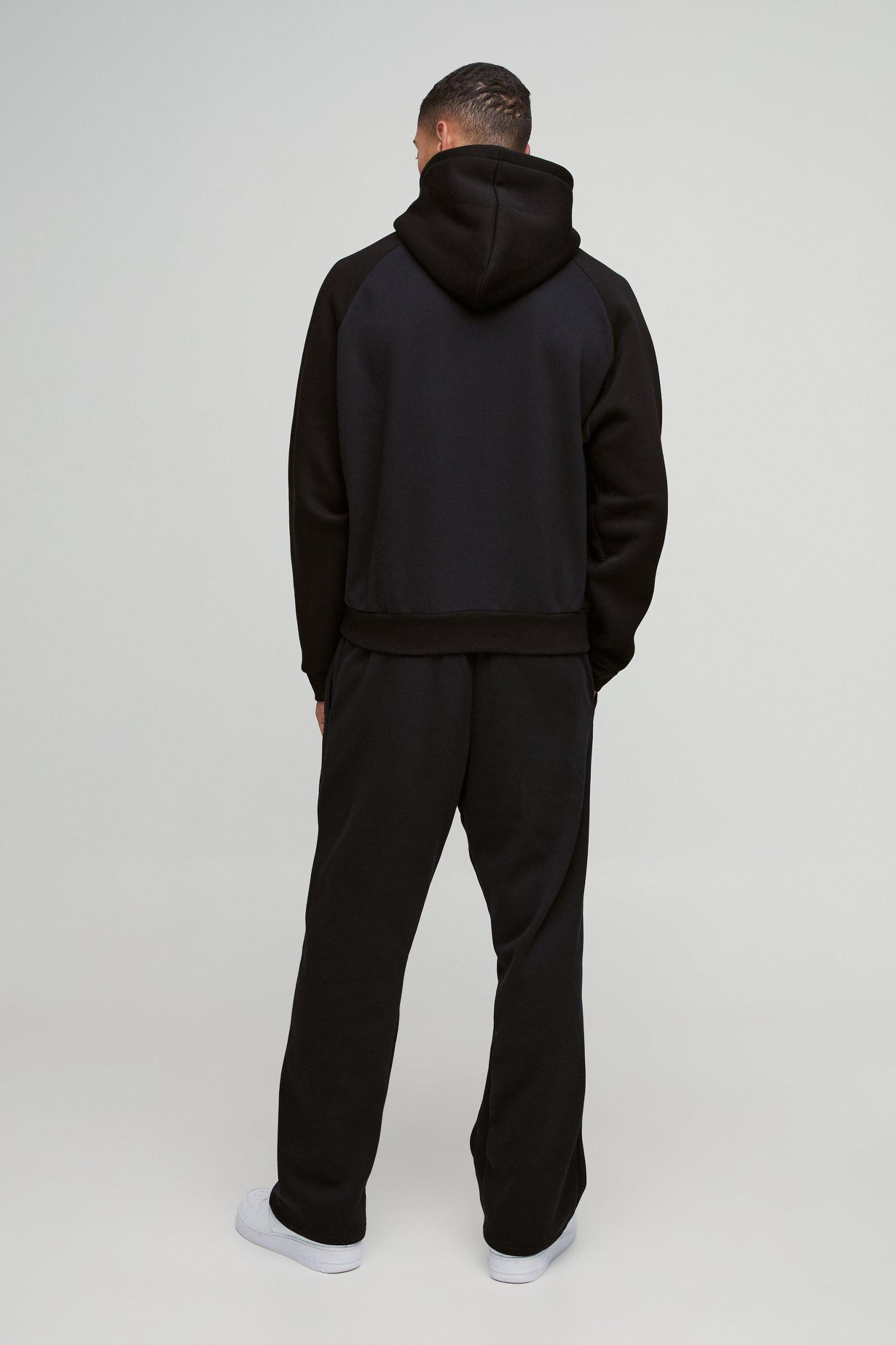 Oversized Boxy Official Embossed Colour Block Hooded Tracksuit | boohooMAN USA Product Image