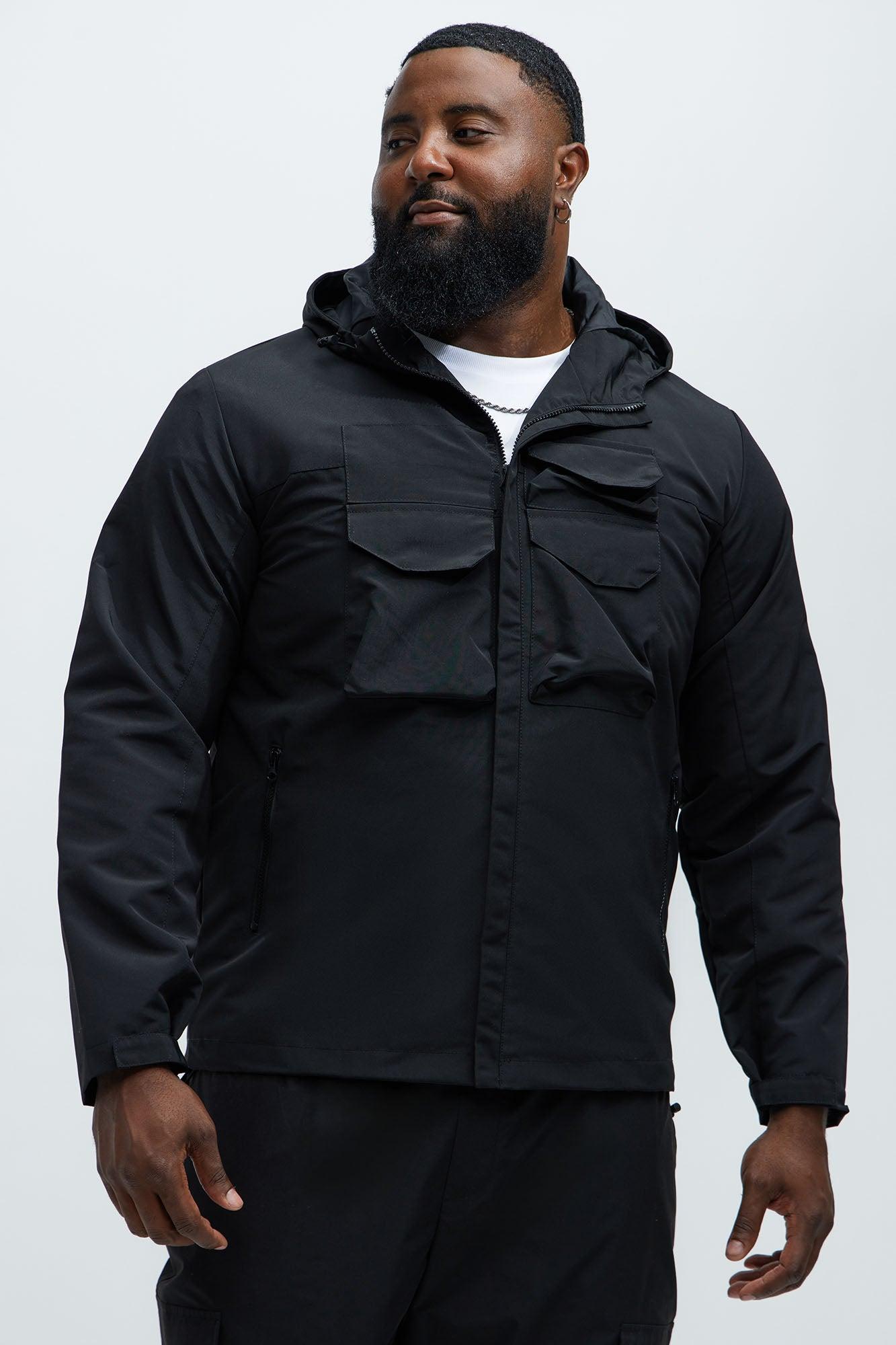 Centered 4 Pocket Anorak Jacket - Black Product Image