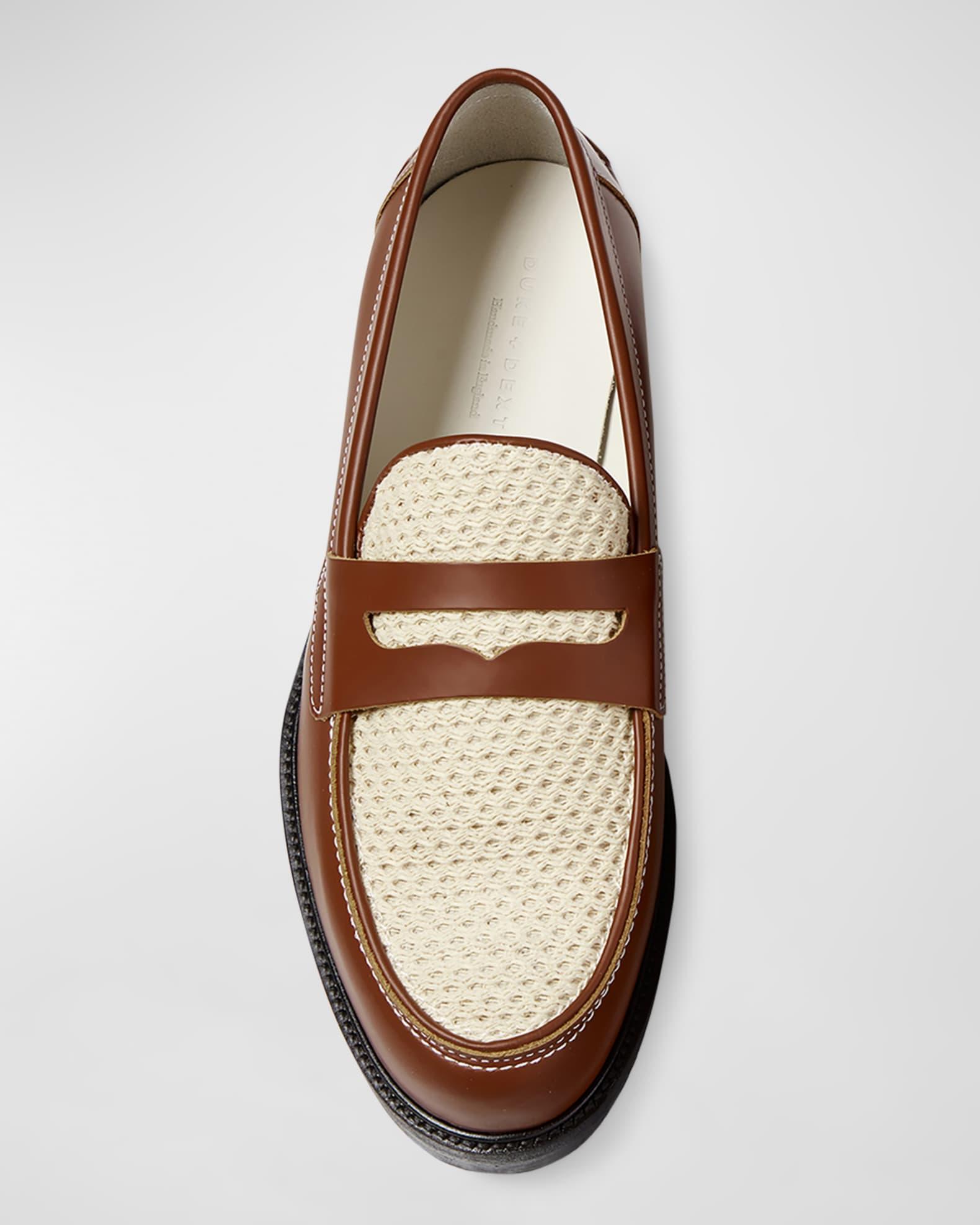 Men's Wilde Rattan and Leather Penny Loafers Product Image
