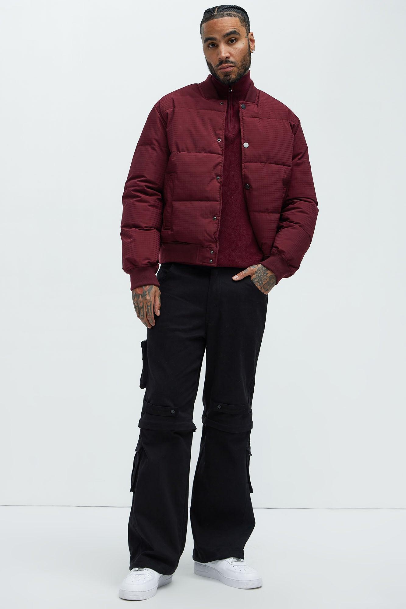 Deon Bomber Jacket - Burgundy Product Image