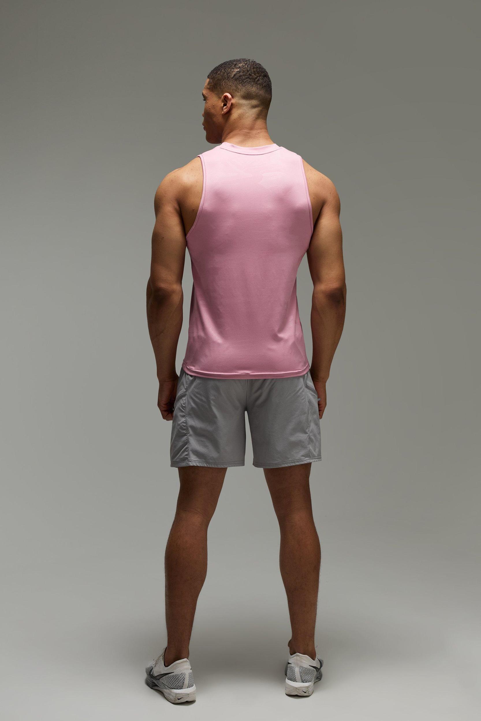 Man Active Camo Performance Regular Fit Tank | boohooMAN USA Product Image