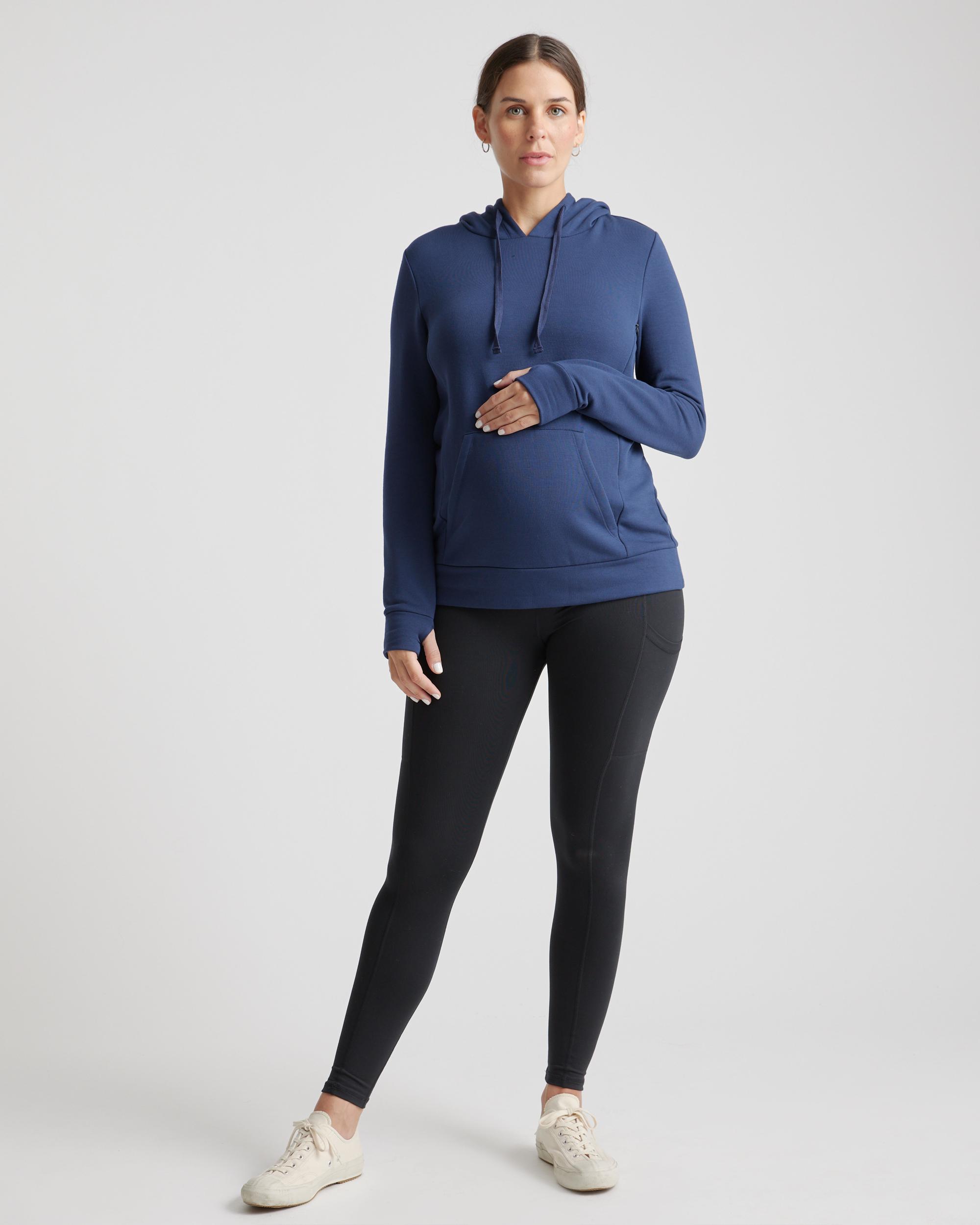 Quince | Women's SuperSoft Fleece Maternity & Nursing Hoodie Lenzing Modal Product Image