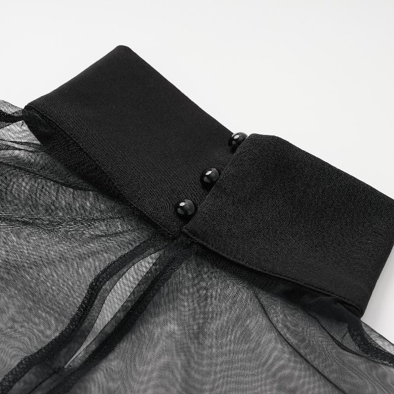 Batwing Sleeves See-Through High-Neck Blouses&Shirts Tops Product Image