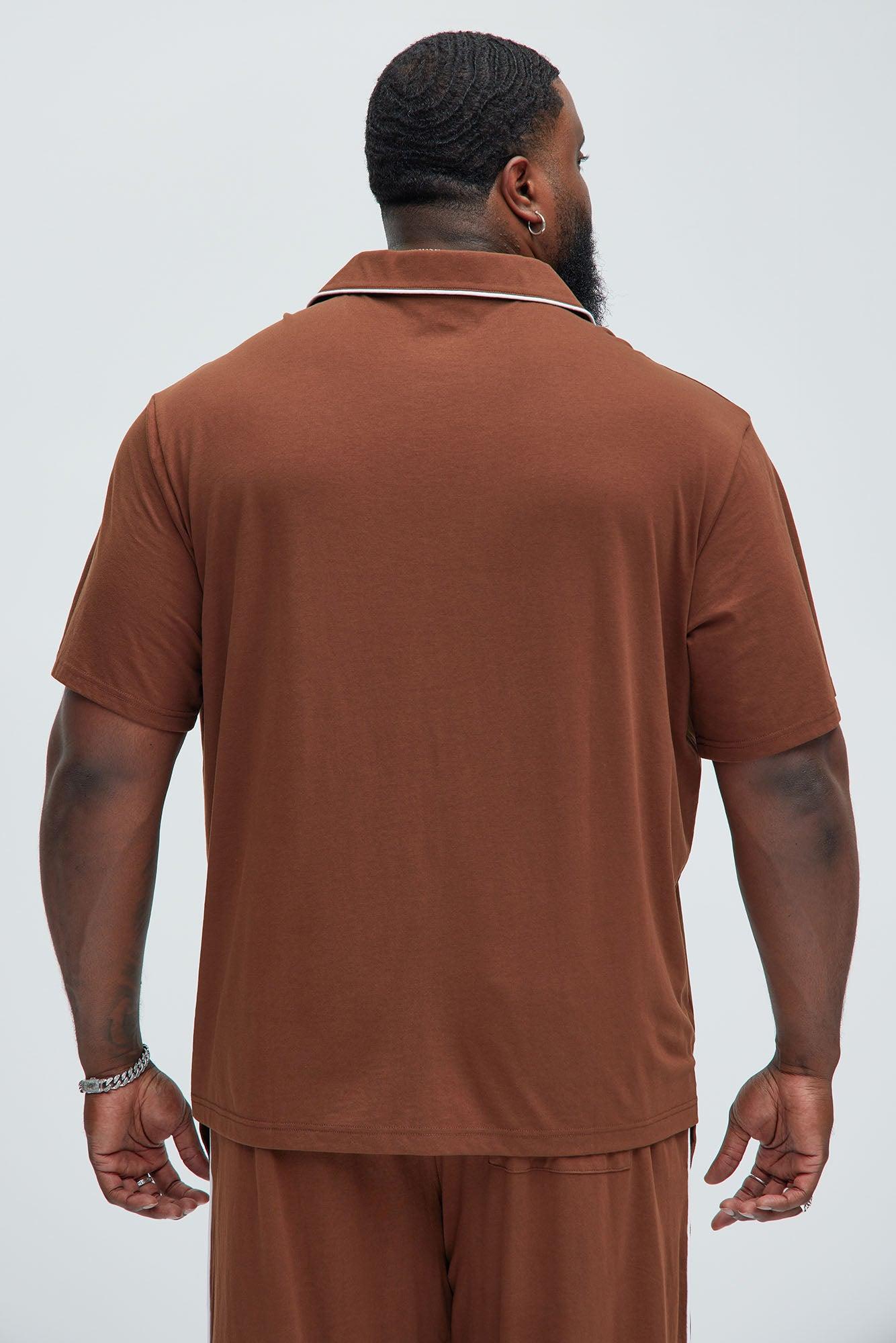 Modern Relaxed Pajama Short Sleeve - Brown Product Image