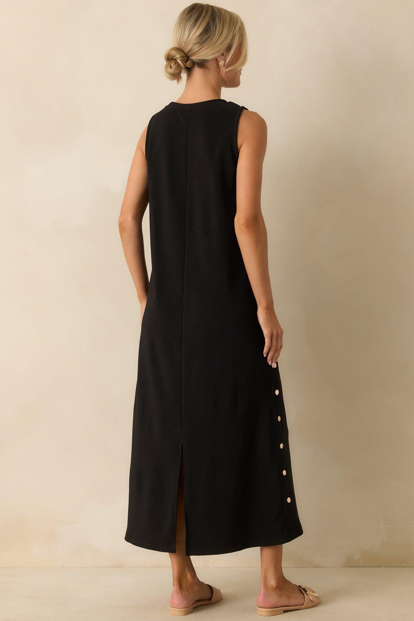 I'm Choosing Happiness Black Sleeveless Maxi Dress Product Image