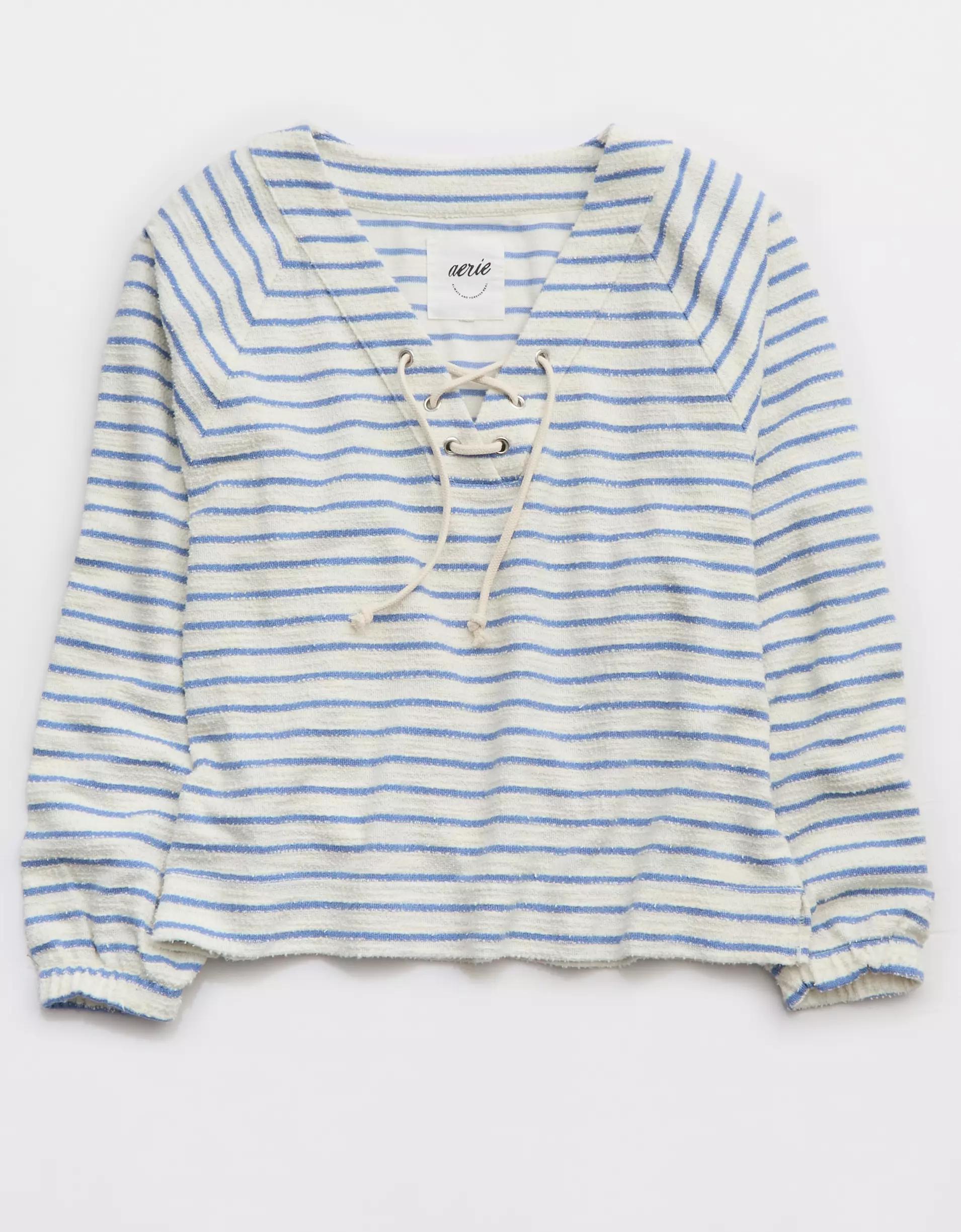 Aerie Lace Up Sweatshirt Product Image