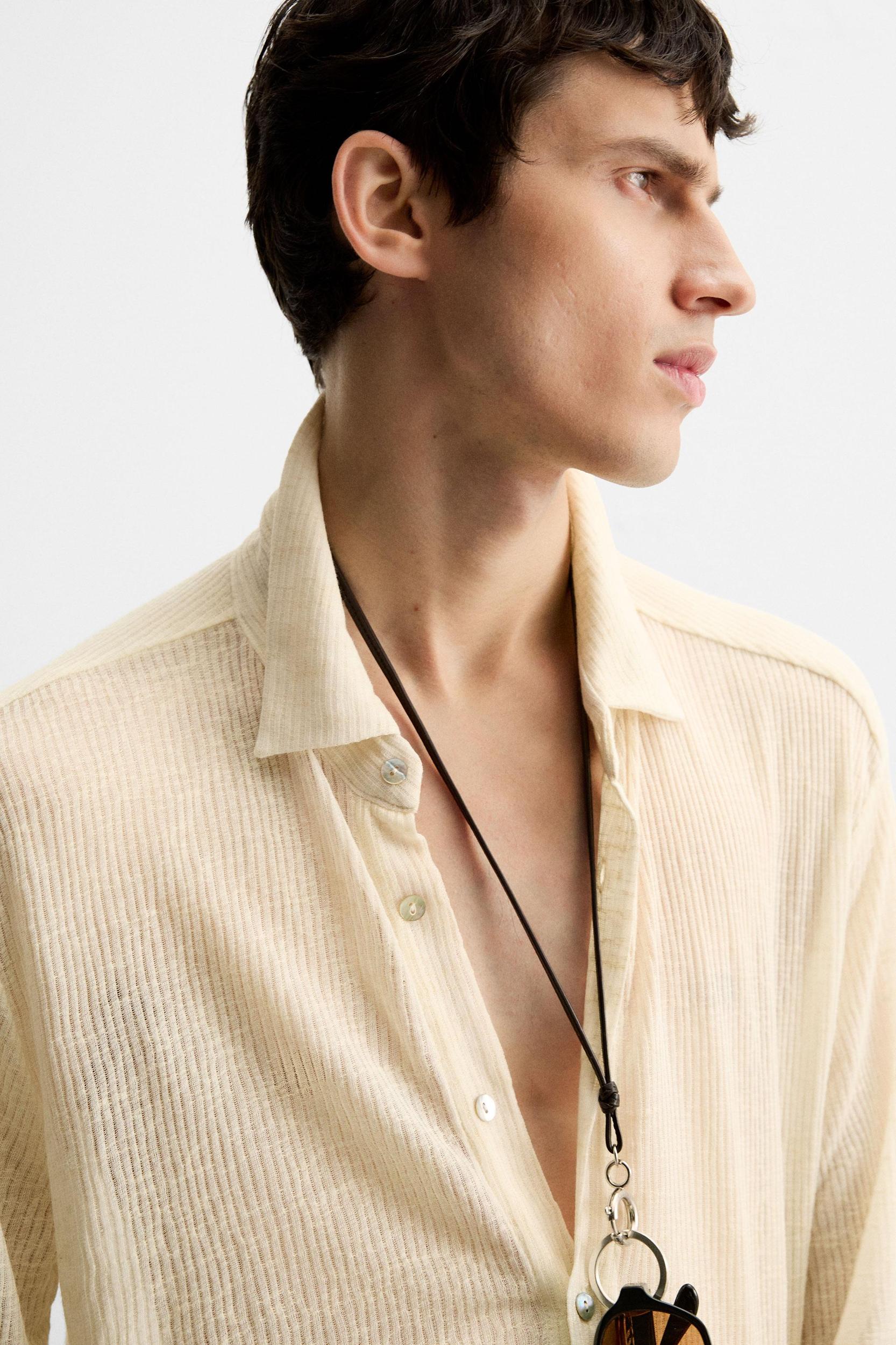 SEMI-SHEER TEXTURED SHIRT Product Image