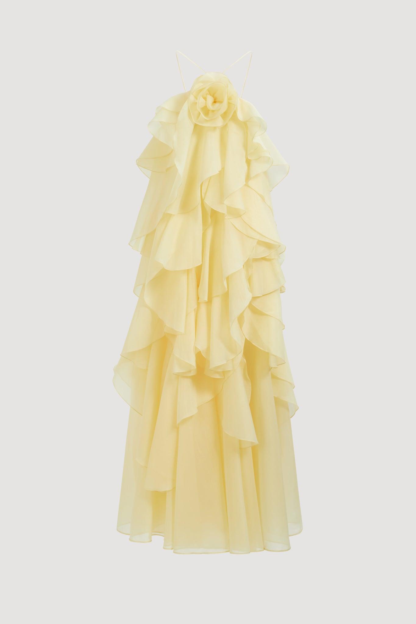 Pandorea Layered Maxi Dress-BUTTER / 4 Product Image