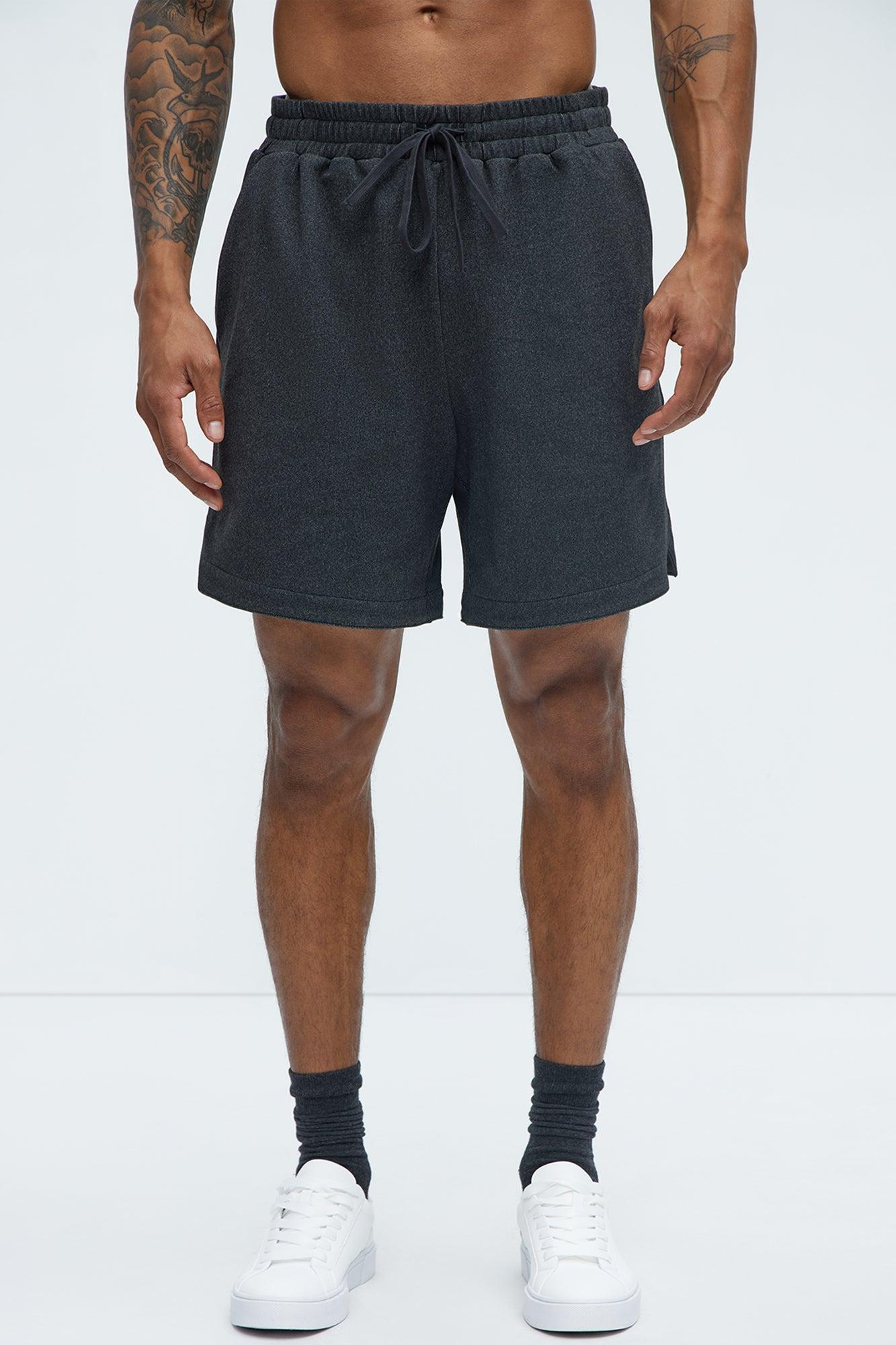 Grant Micro Stripes Shorts - Grey Product Image