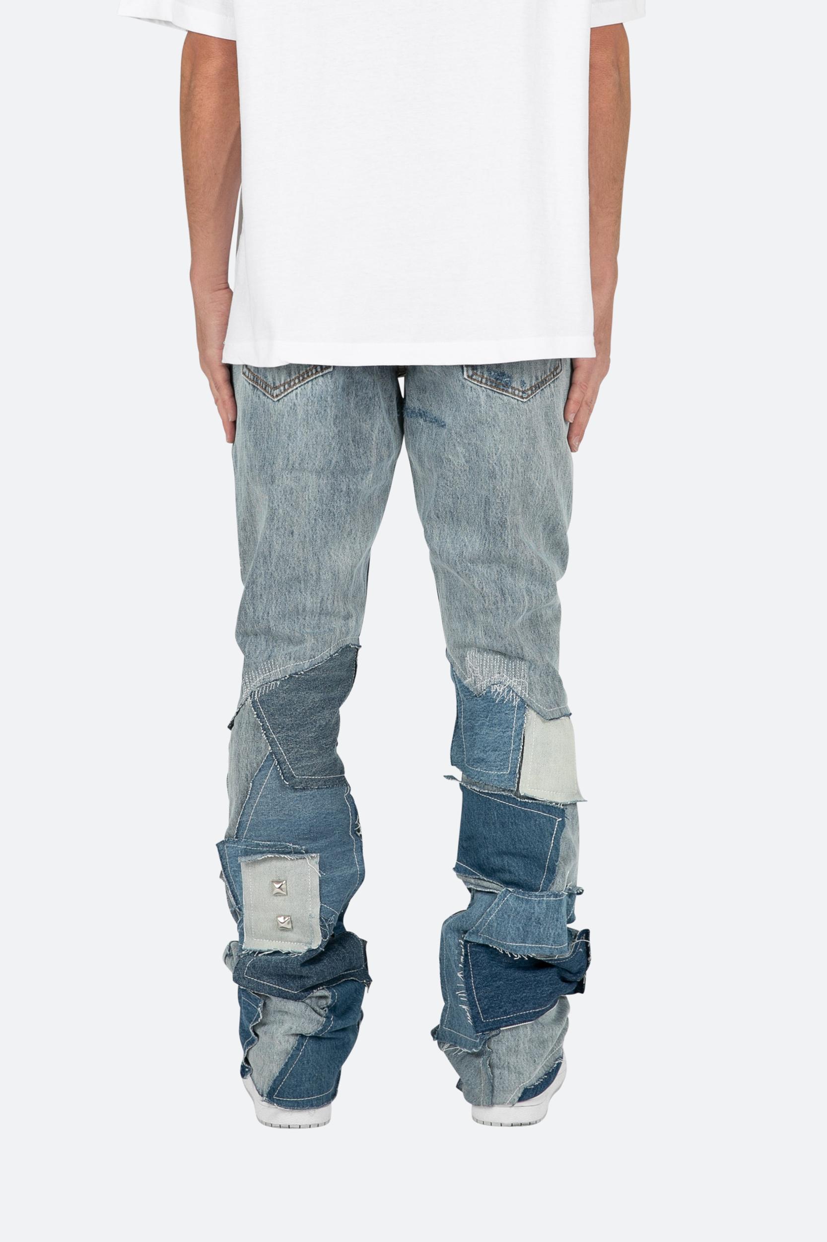 B424 Patch Flare Denim - Blue Male Product Image