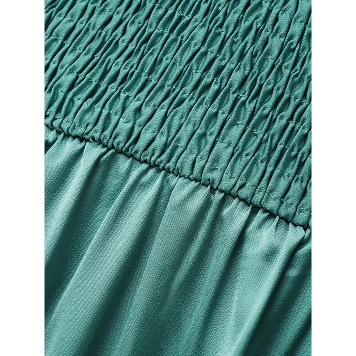 Plus Size Heart Neckline Shirred Gathered Maxi Dress Palemauve Women Elegant Gathered Heart neckline Short sleeve Curvy BloomChic 14-16/1X Product Image