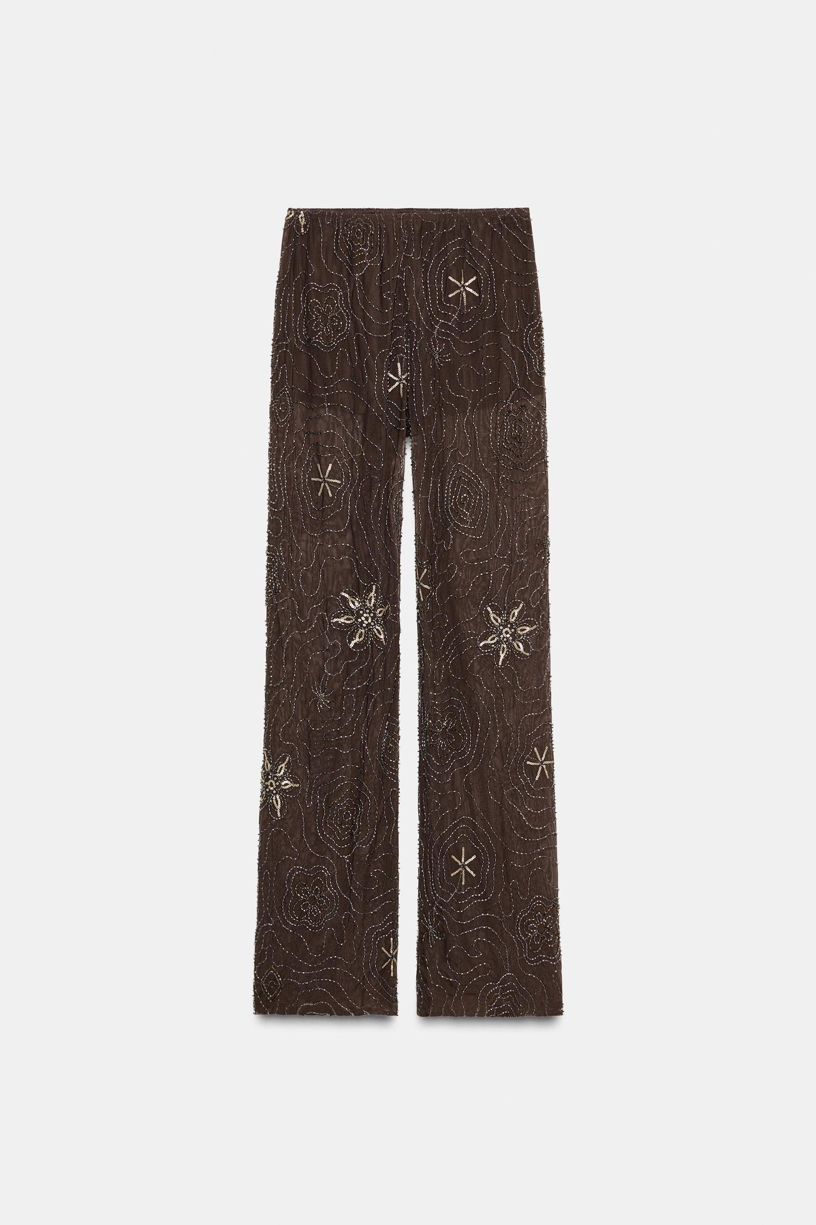 BEADED SEQUIN PANTS Product Image