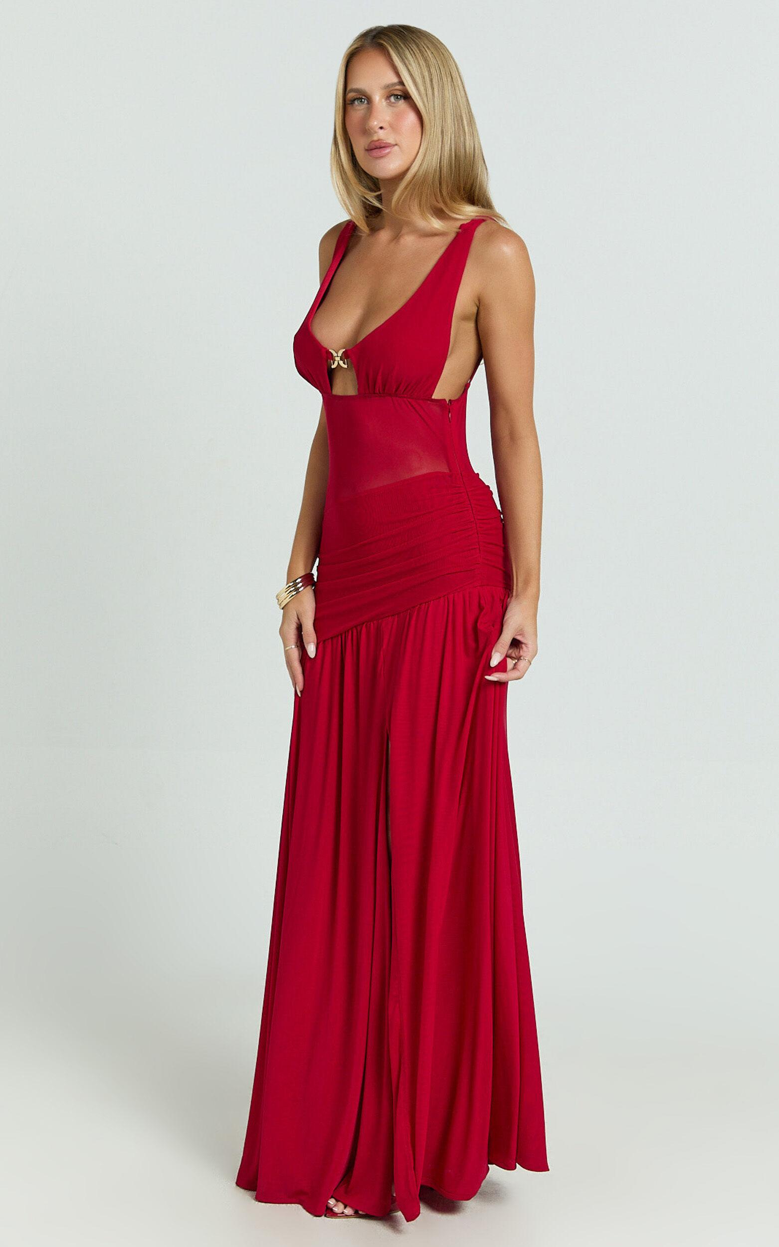 Runaway The Label - Denver Maxi Dress in Red Product Image