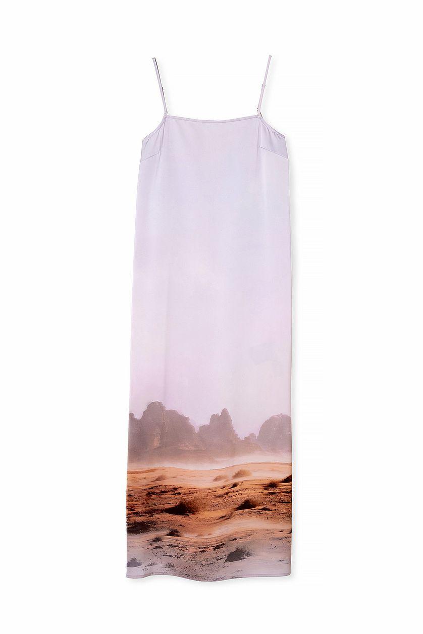Photo Print Strap Midi Dress Product Image