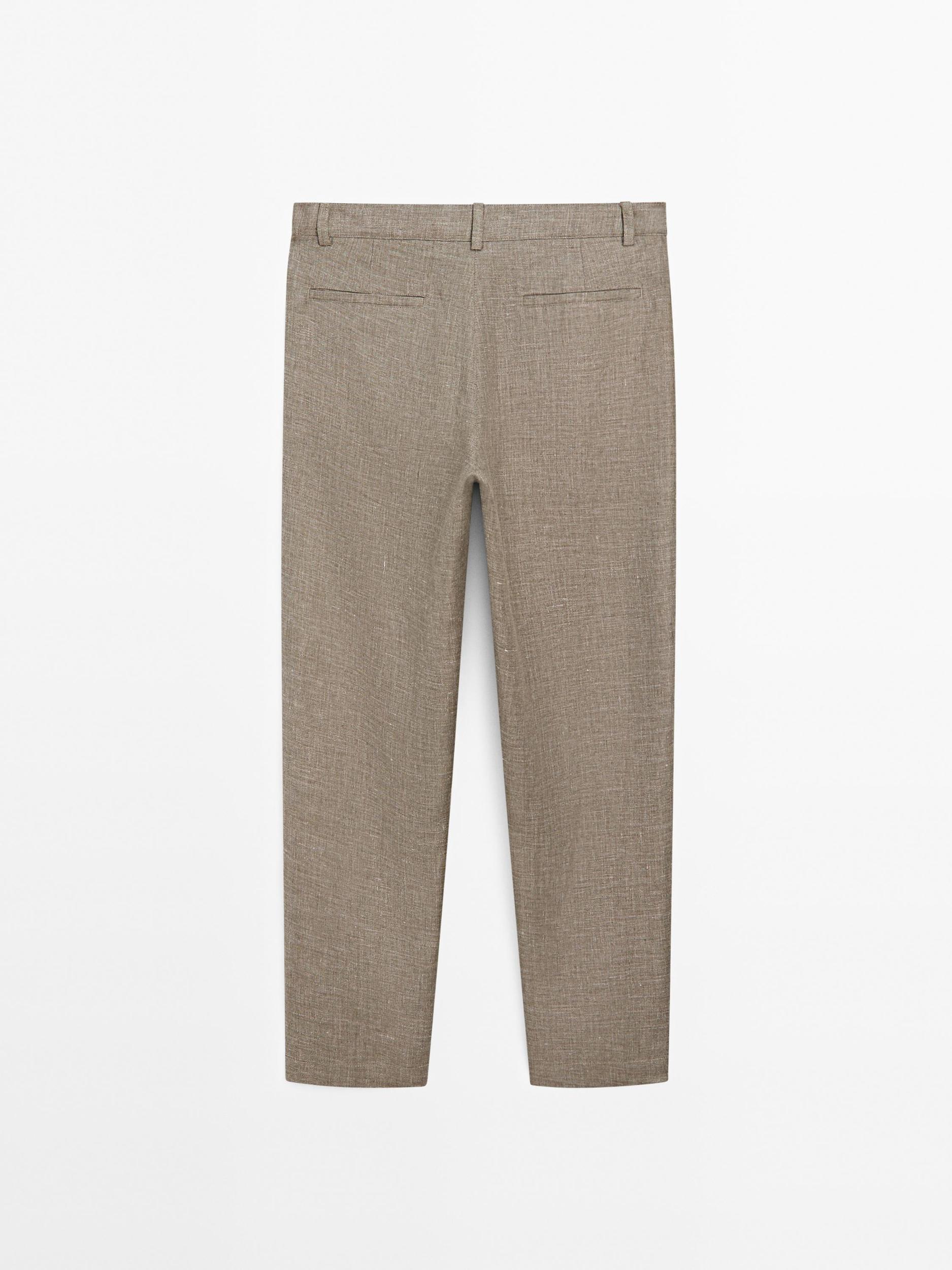 100% linen straight-leg trousers Product Image