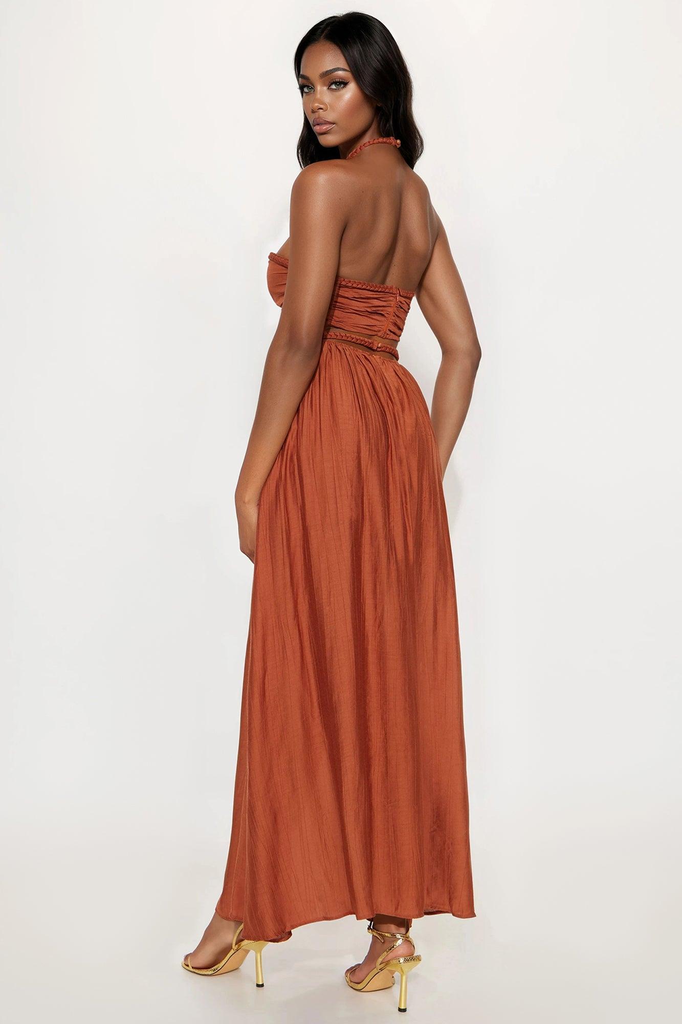 Elma Sleeveless Maxi Dress - Bronze Female Product Image