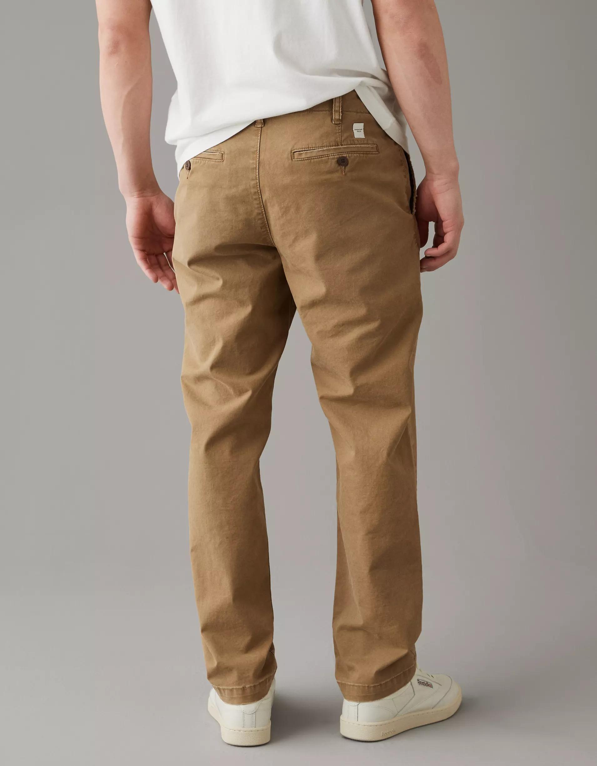 AE Flex Relaxed Straight Lived-In Khaki Pant Product Image