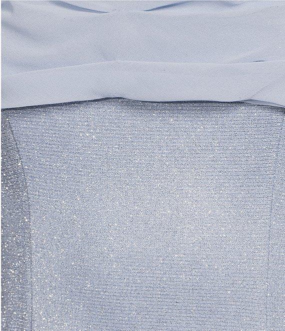 City Vibe Pleated Cuff Overlay Fit & Flare Dress Product Image