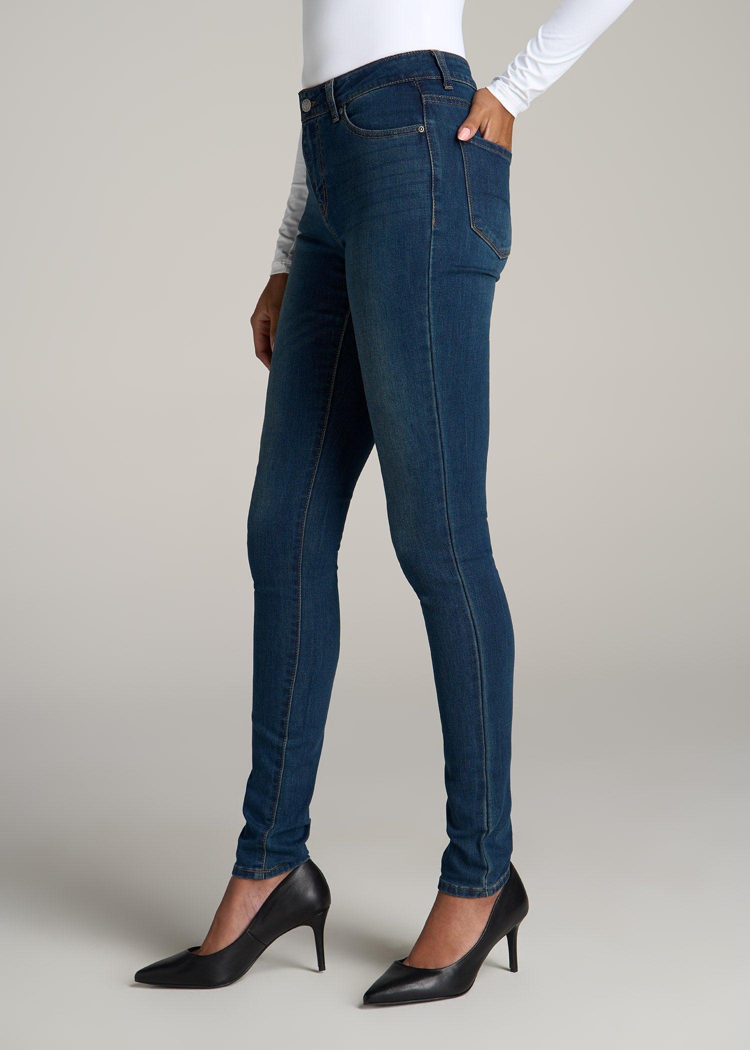 Sarah Mid-Rise Skinny Jeans for Tall Women in Blue Female Product Image