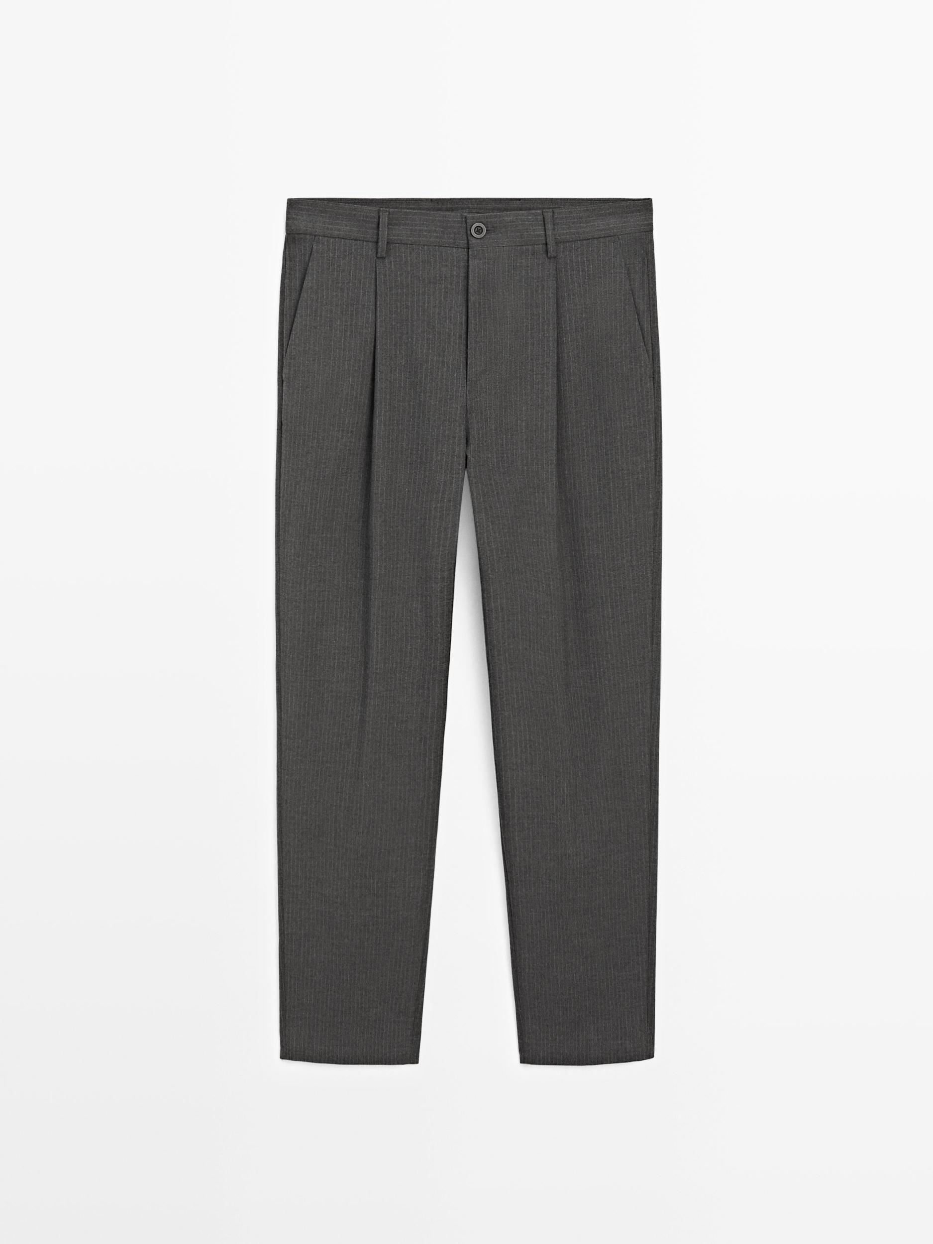 Relaxed fit pinstripe trousers Product Image