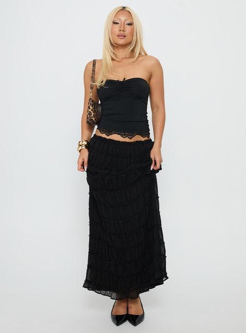 Estefania Maxi Skirt Black Product Image