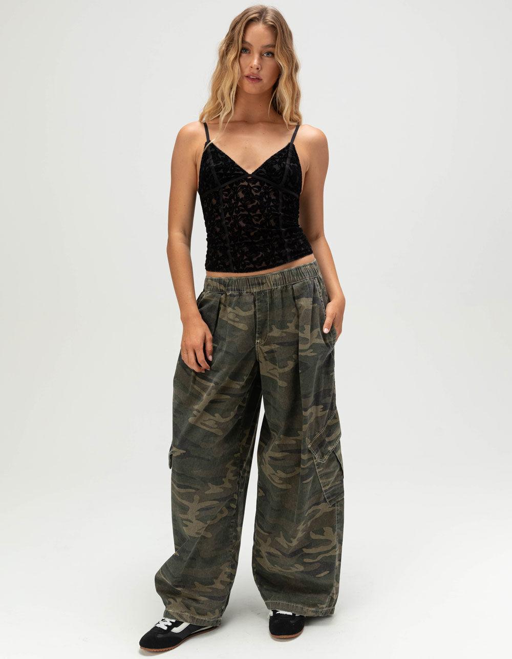 BDG Urban Outfitters Je T'aime Womens Flocked Semi-Sheer Cami - BLACK Product Image