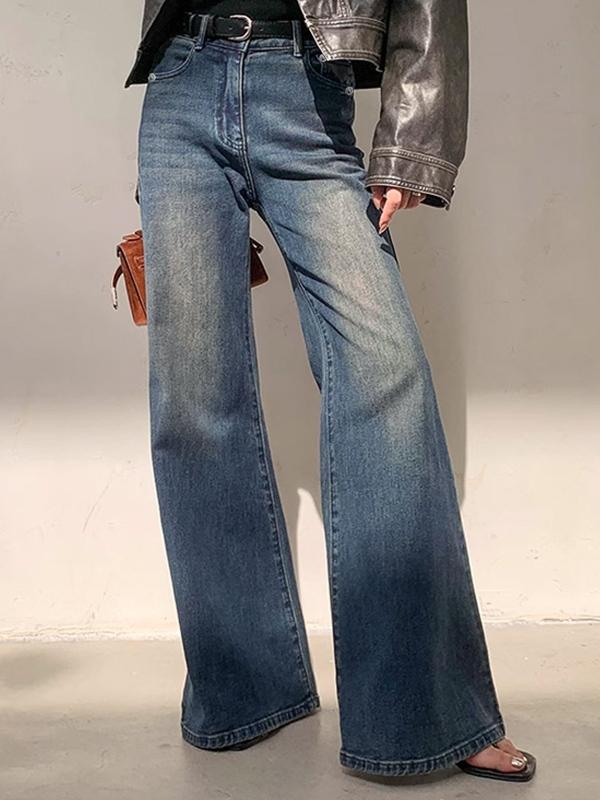 Vintage Blue Wash Flare Boyfriend Jeans Product Image